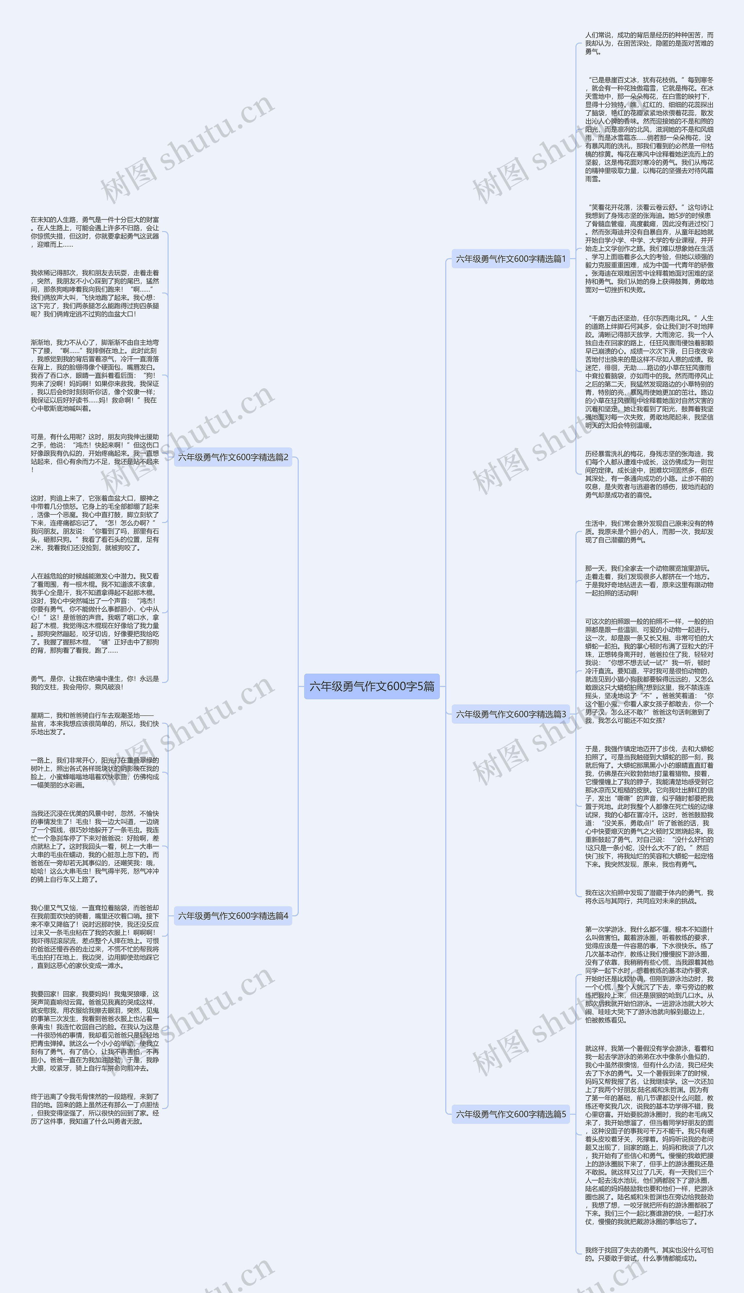 六年级勇气作文600字5篇思维导图