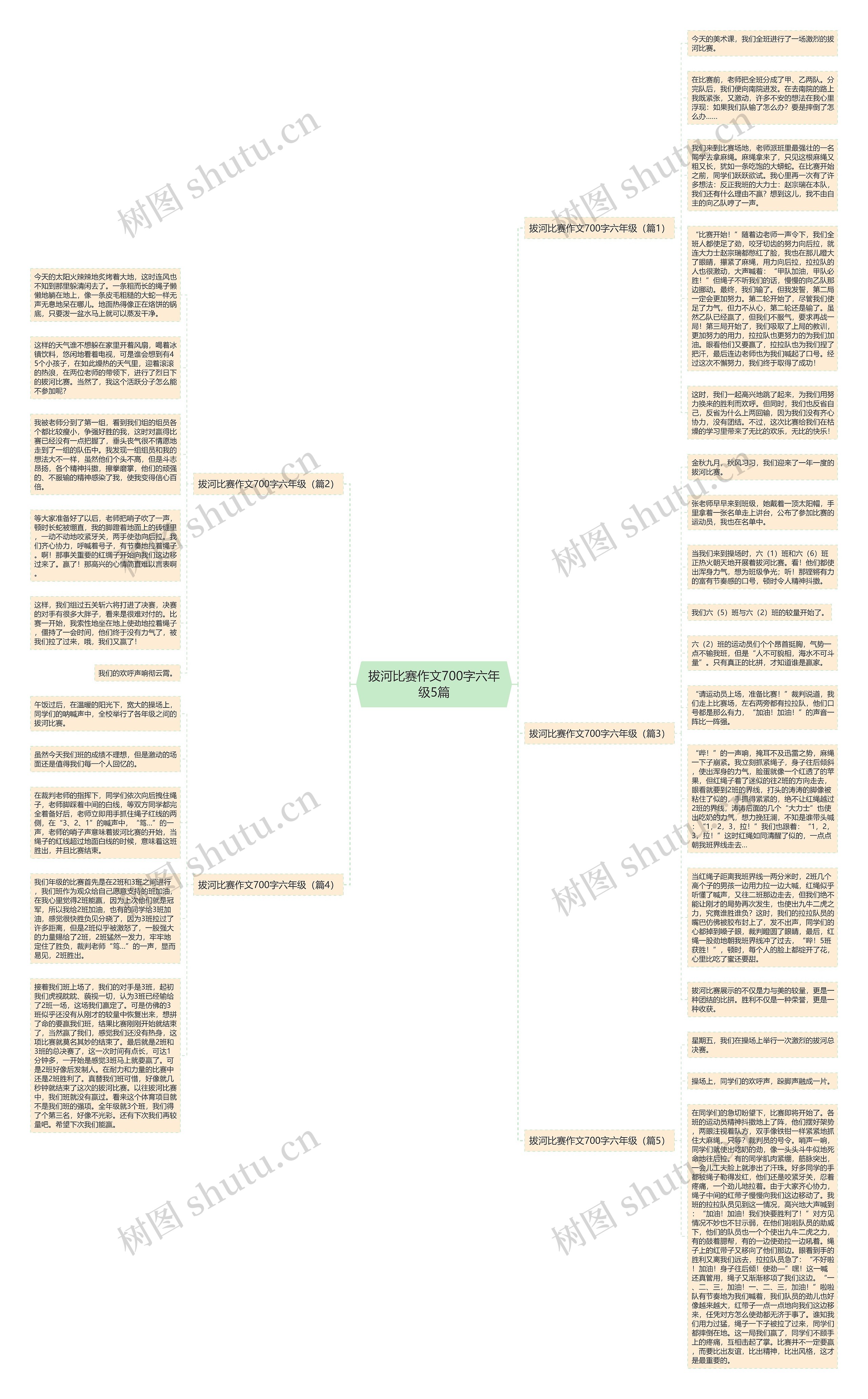 拔河比赛作文700字六年级5篇思维导图