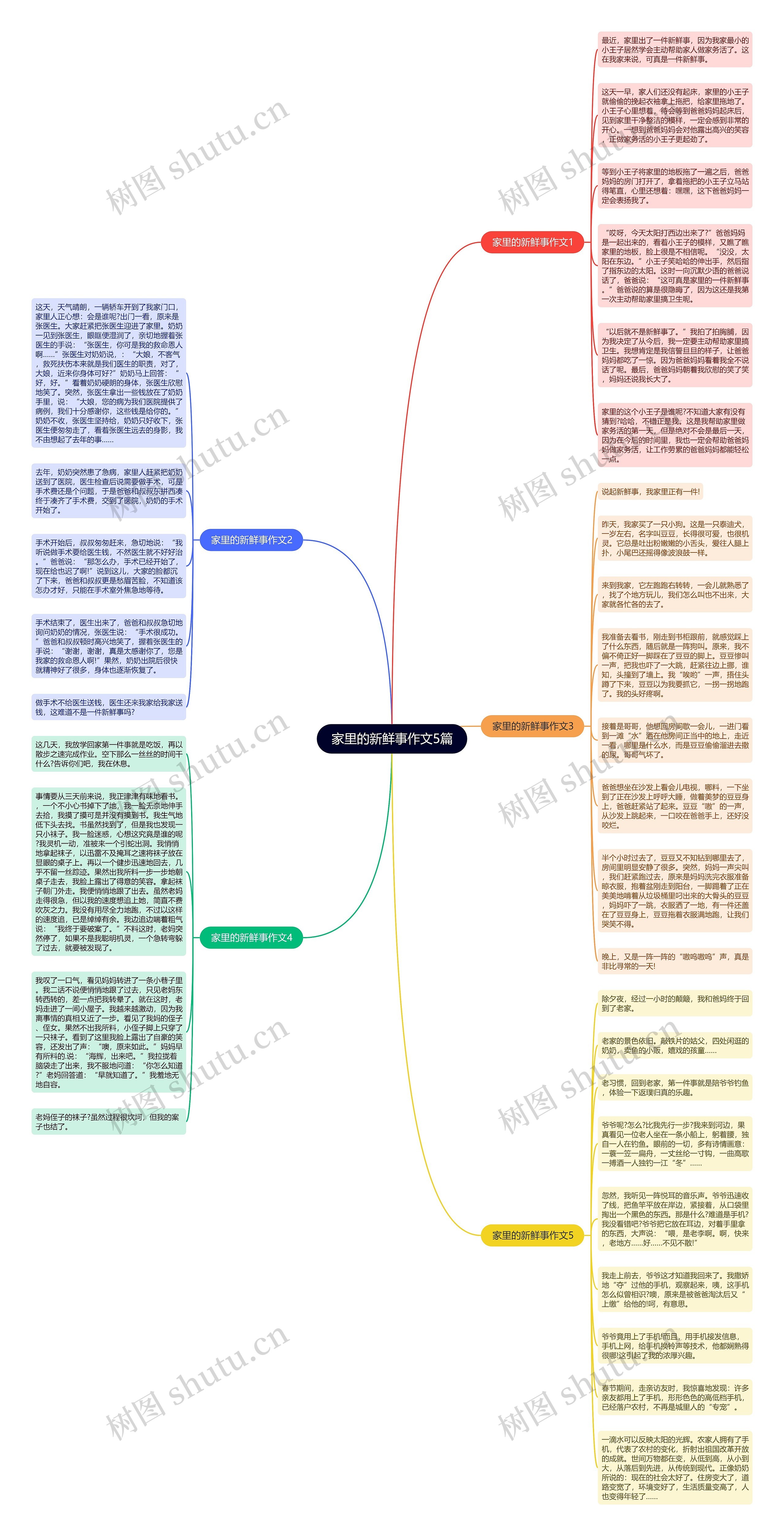 家里的新鲜事作文5篇思维导图