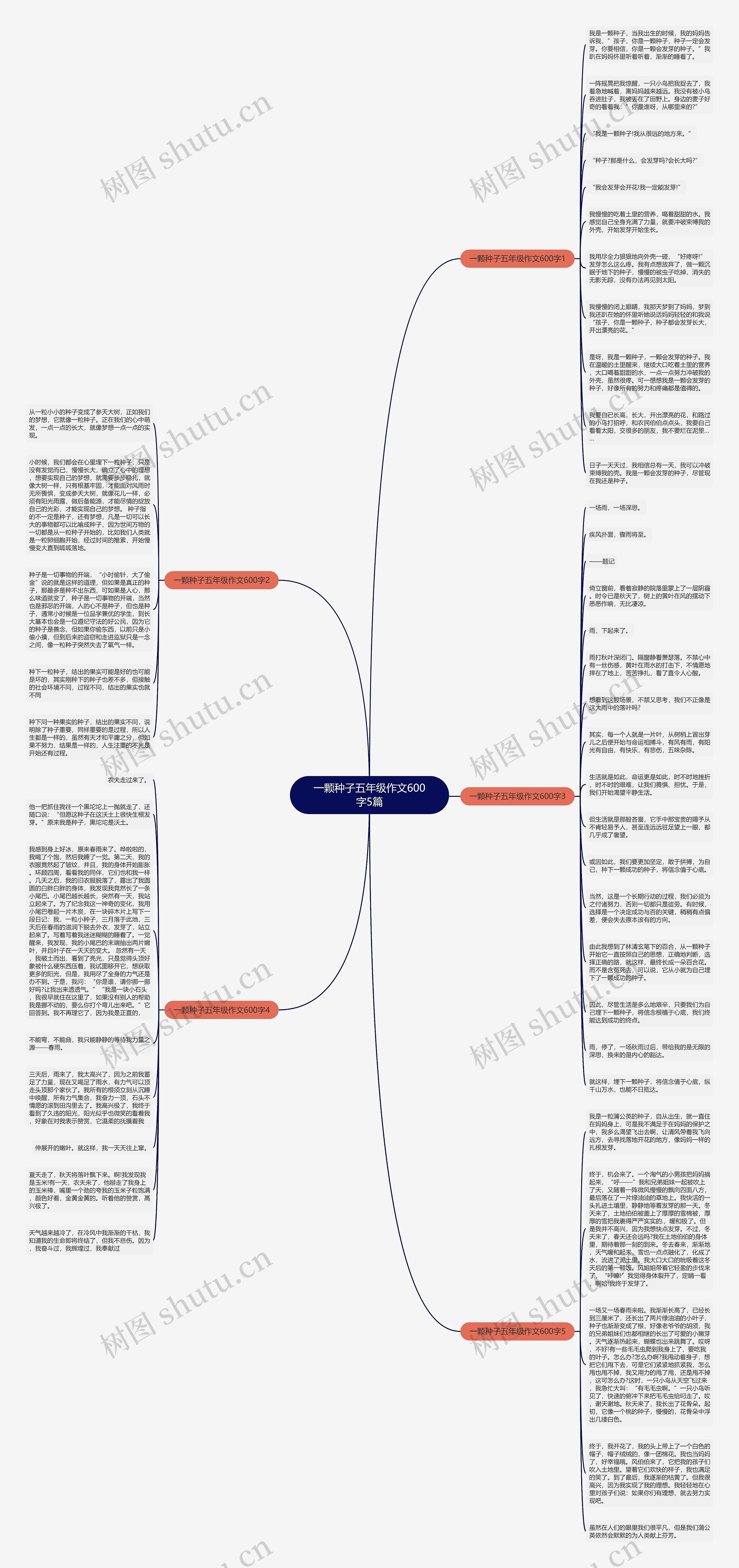 一颗种子五年级作文600字5篇思维导图
