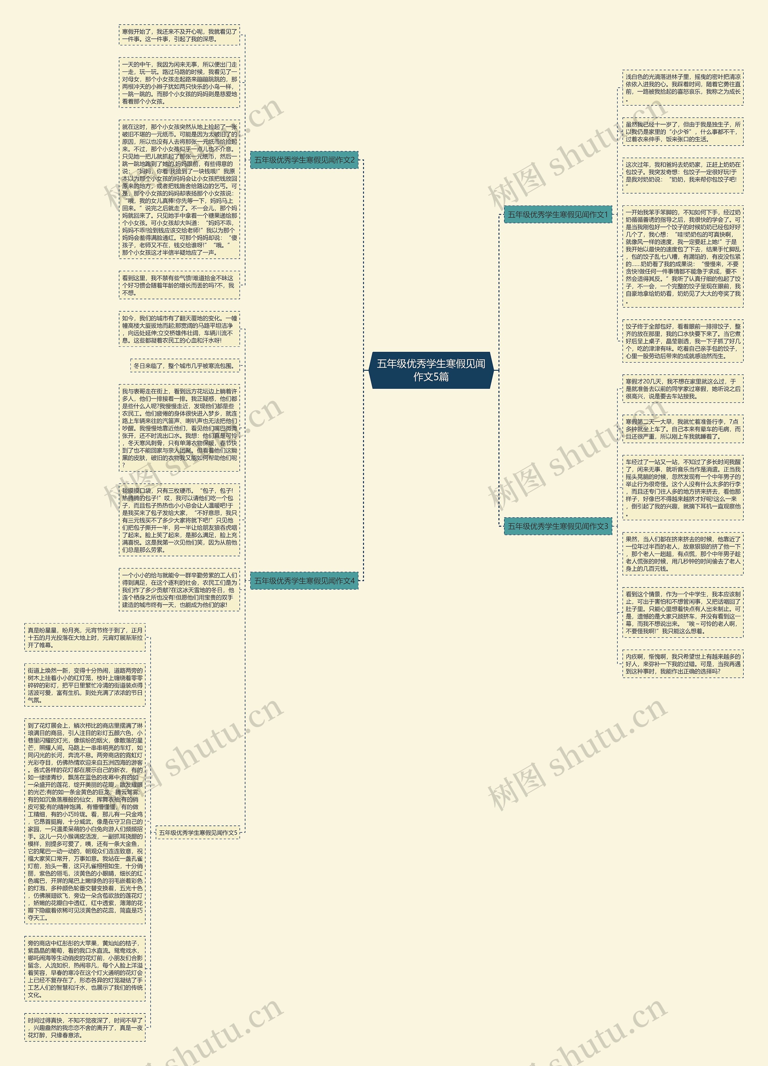 五年级优秀学生寒假见闻作文5篇思维导图