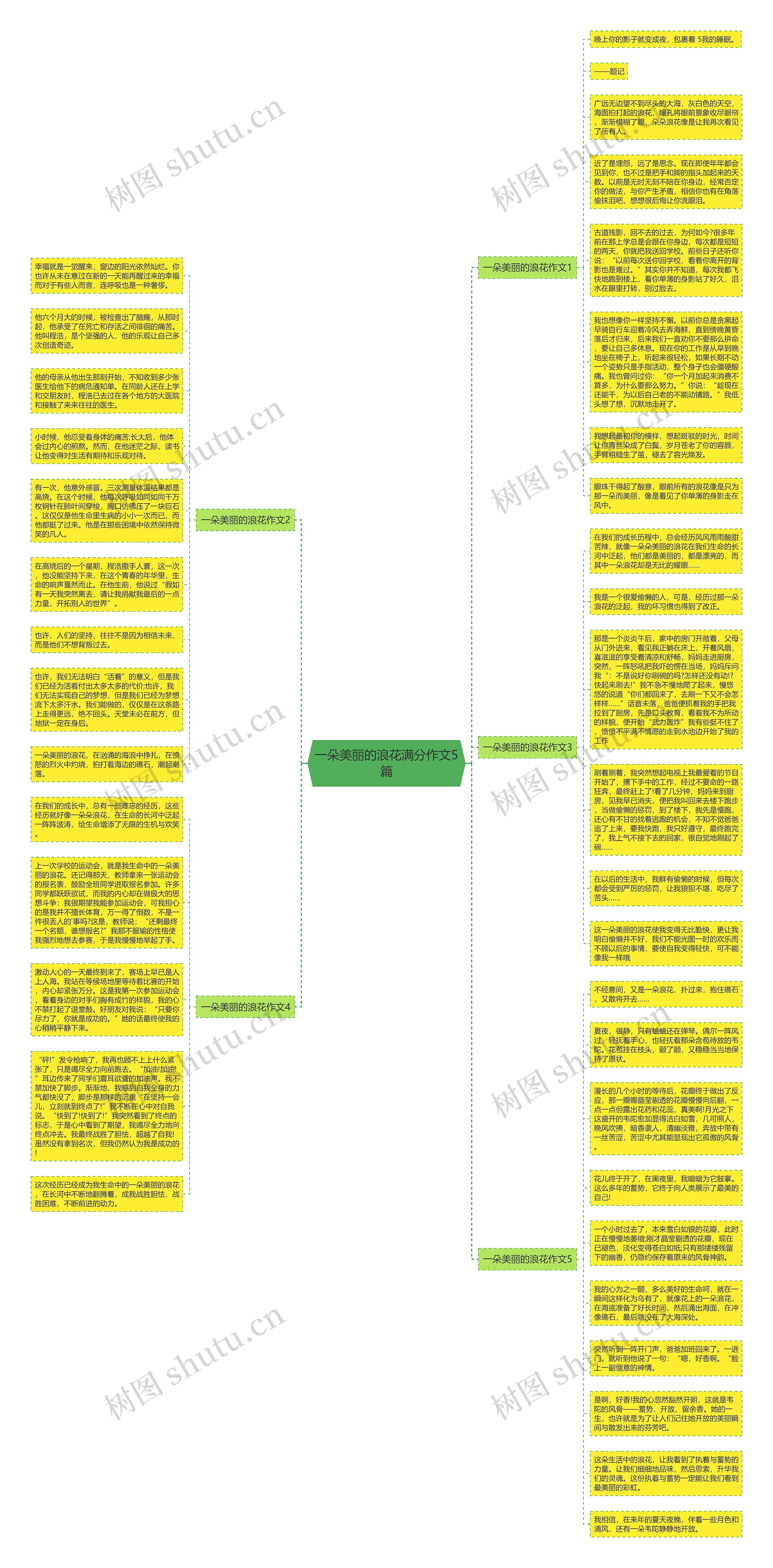 一朵美丽的浪花满分作文5篇思维导图
