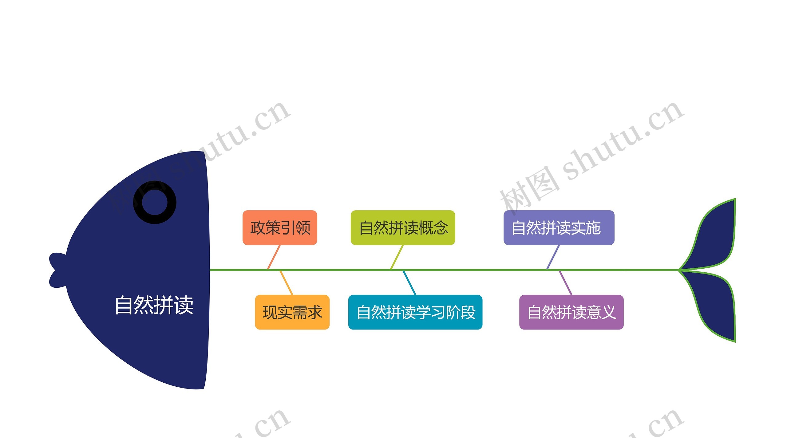 英语自然拼读法鱼骨图思维导图