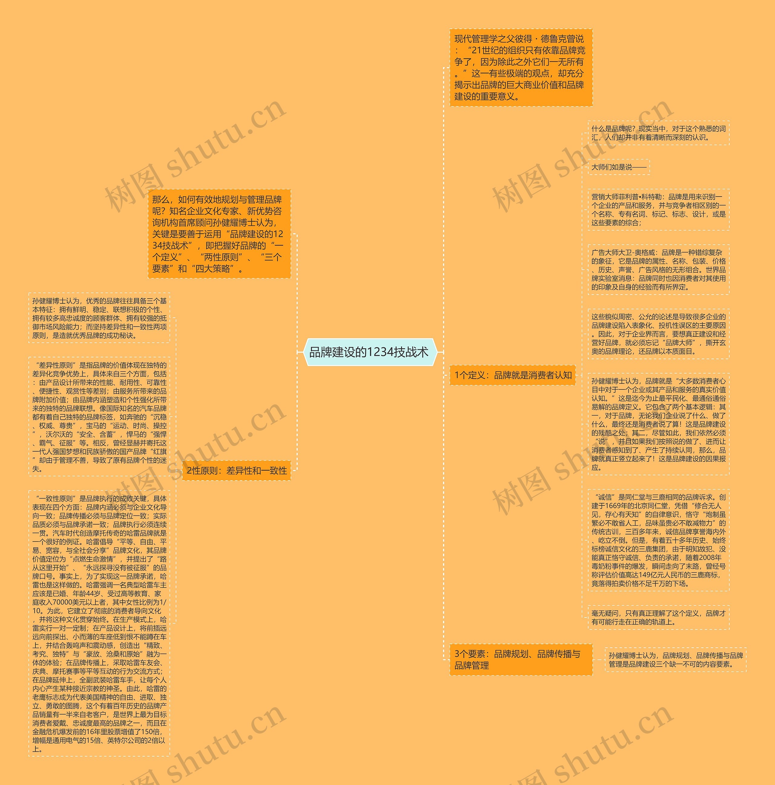 品牌建设的1234技战术 思维导图