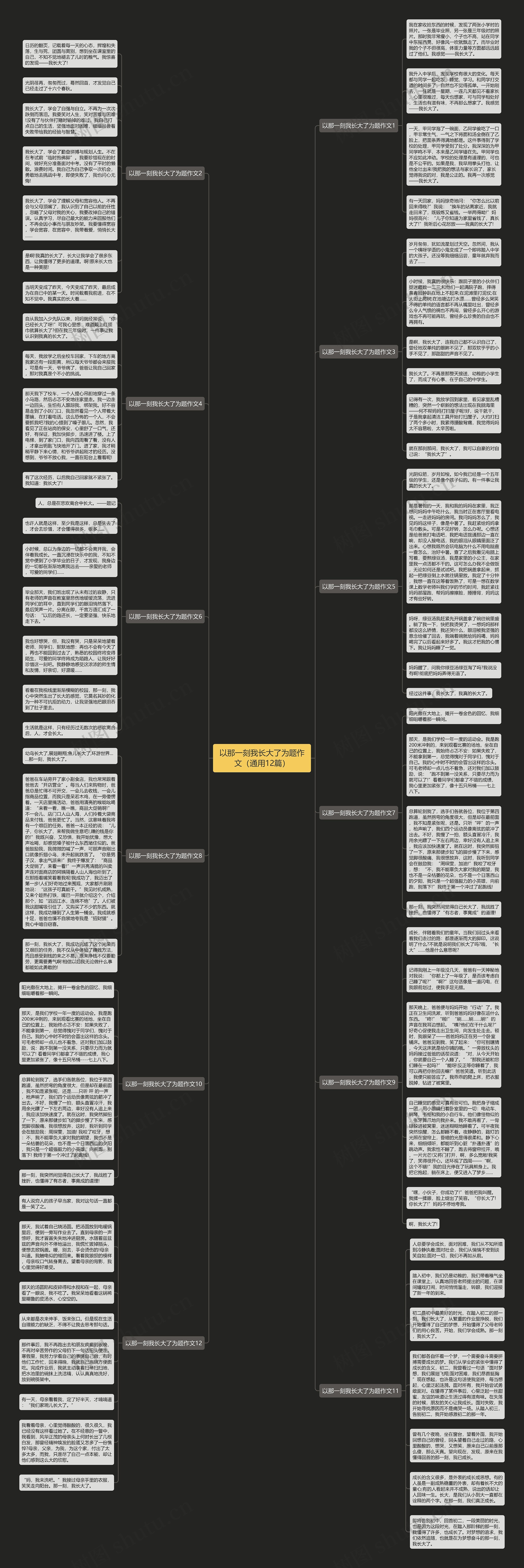 以那一刻我长大了为题作文（通用12篇）思维导图