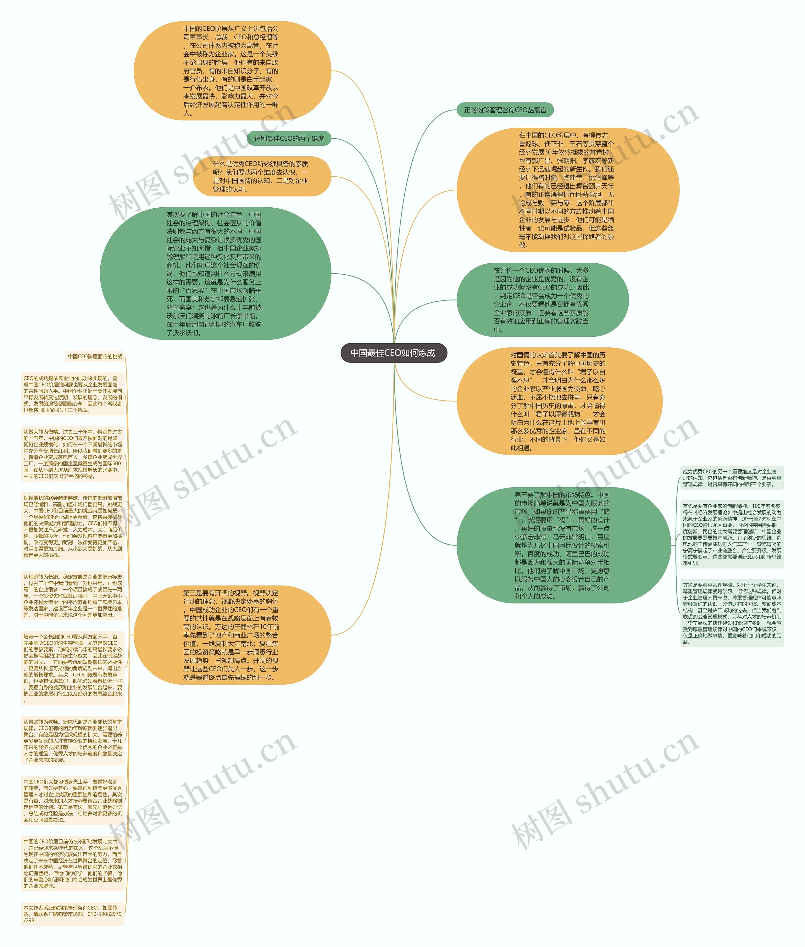 中国最佳CEO如何炼成 思维导图