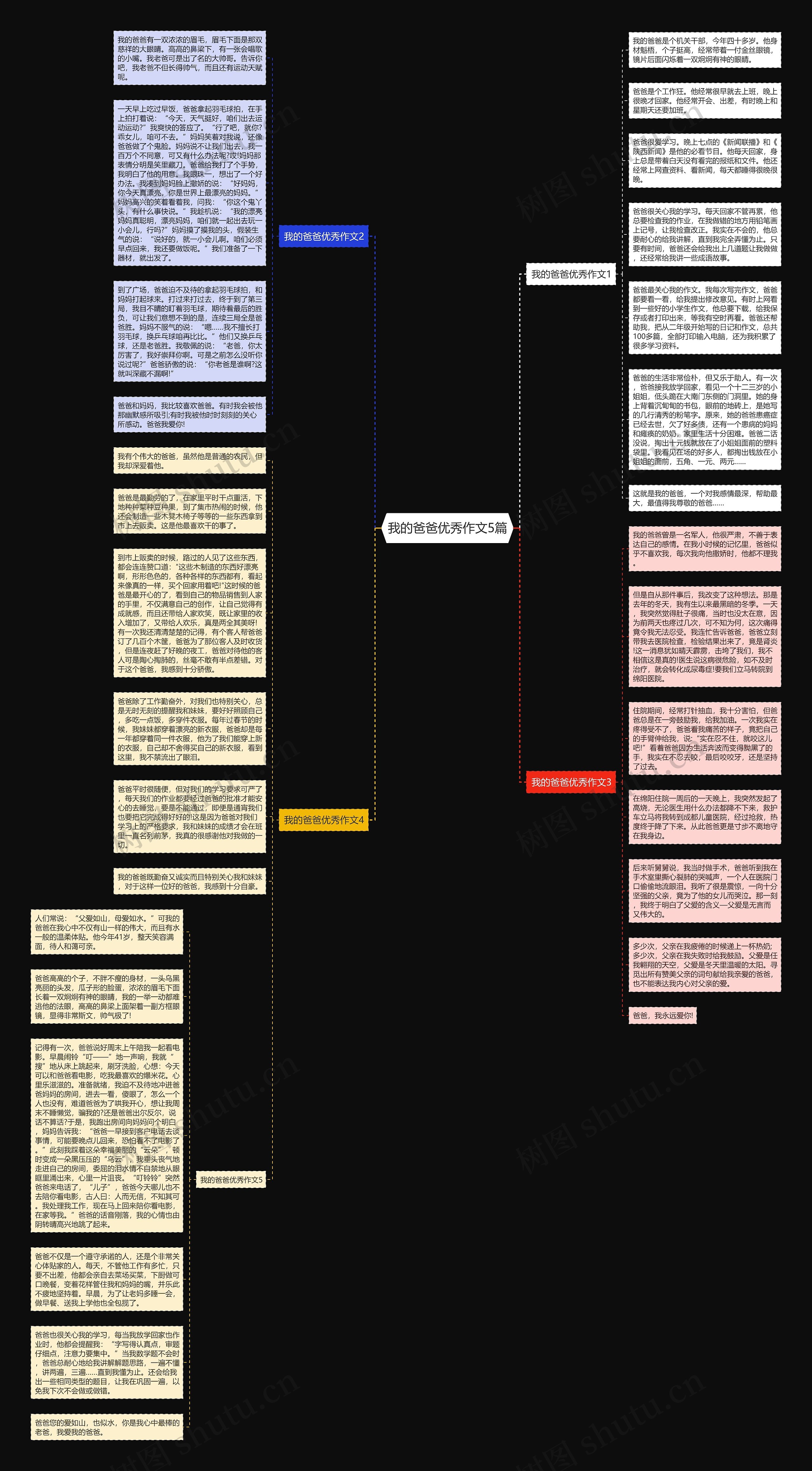 我的爸爸优秀作文5篇思维导图