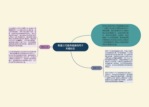 衡量公司是否健康的两个关键标志 