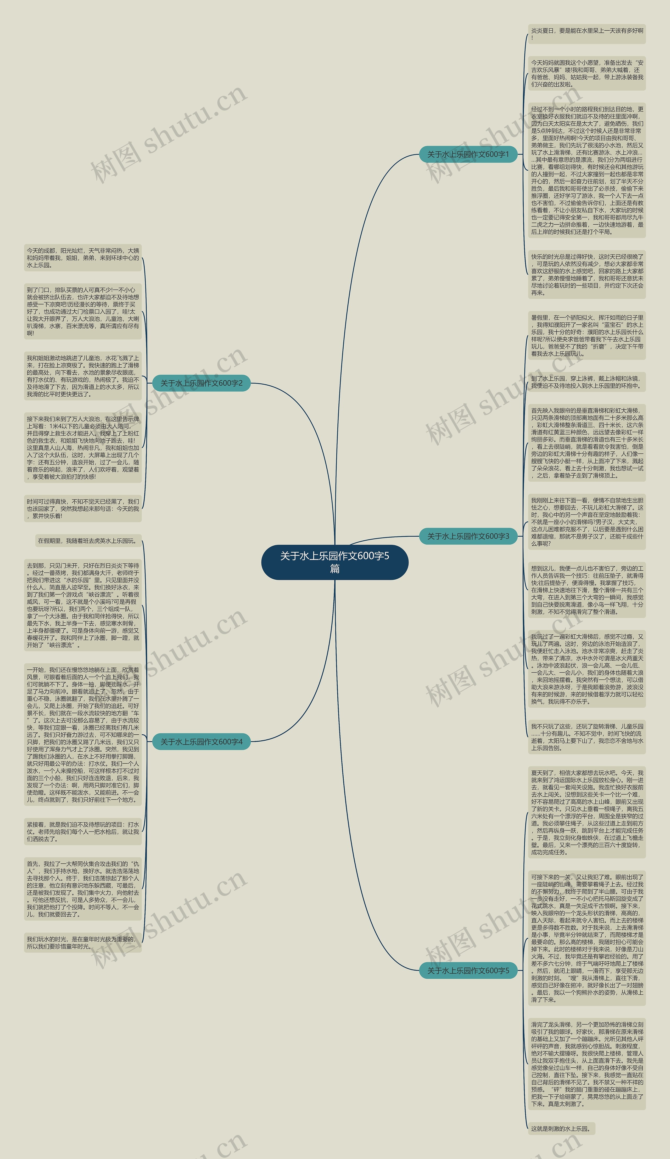 关于水上乐园作文600字5篇思维导图
