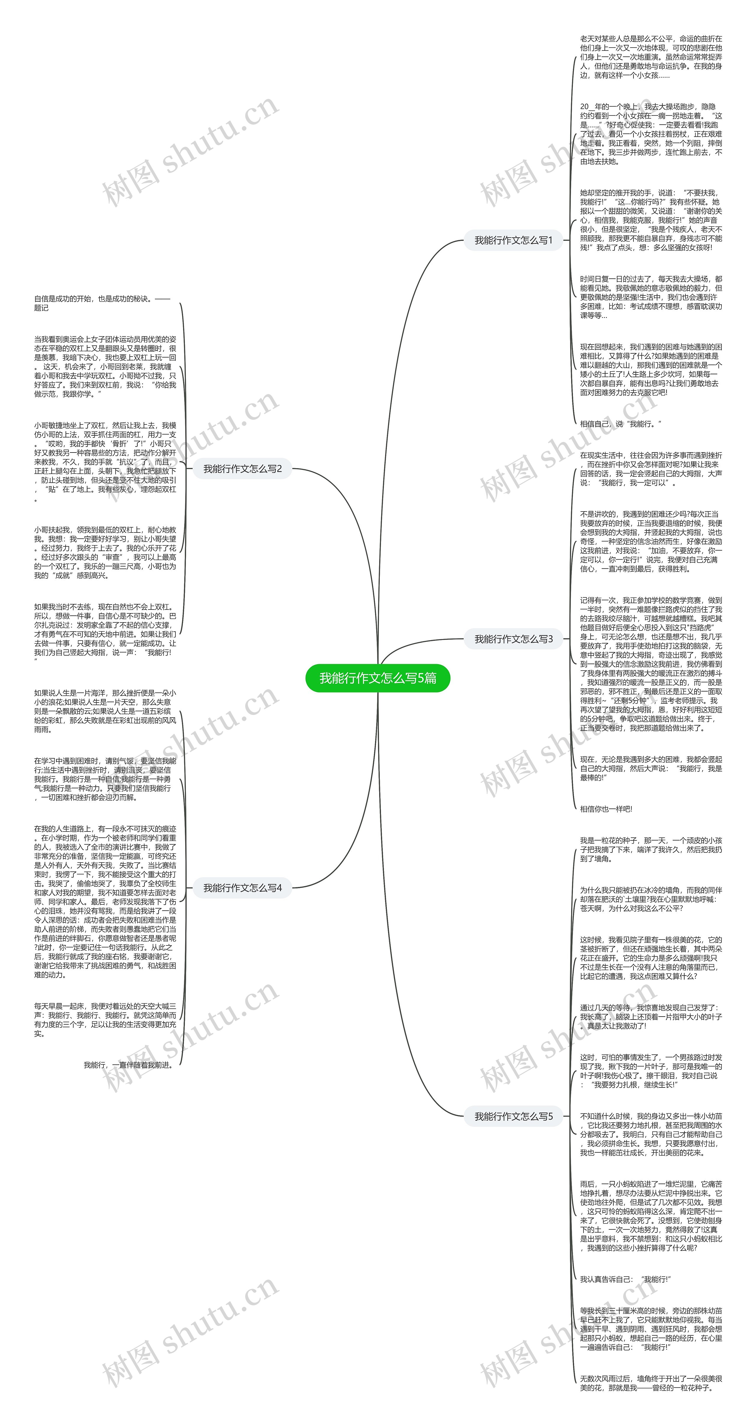 我能行作文怎么写5篇思维导图