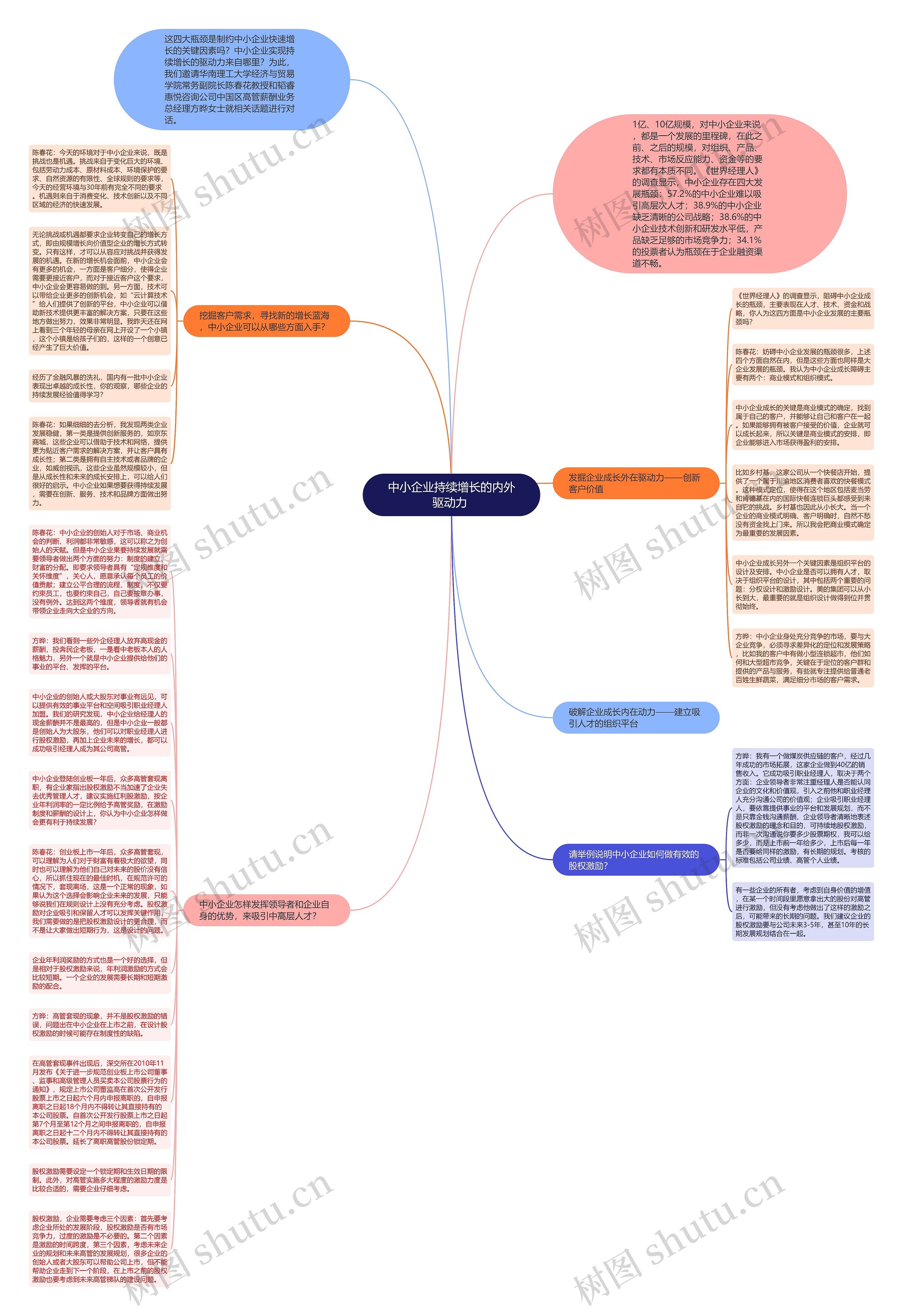 中小企业持续增长的内外驱动力 思维导图