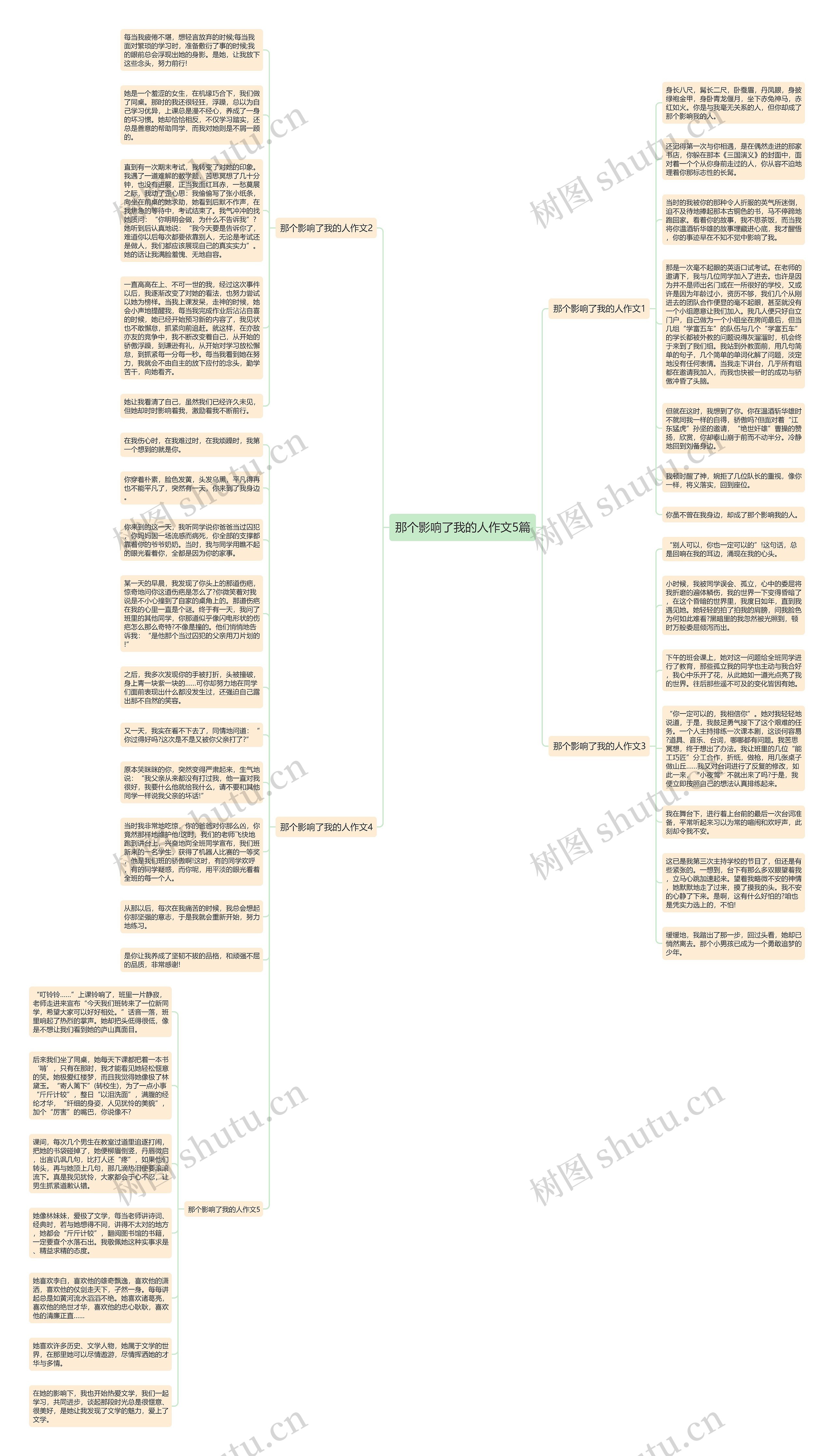 那个影响了我的人作文5篇思维导图