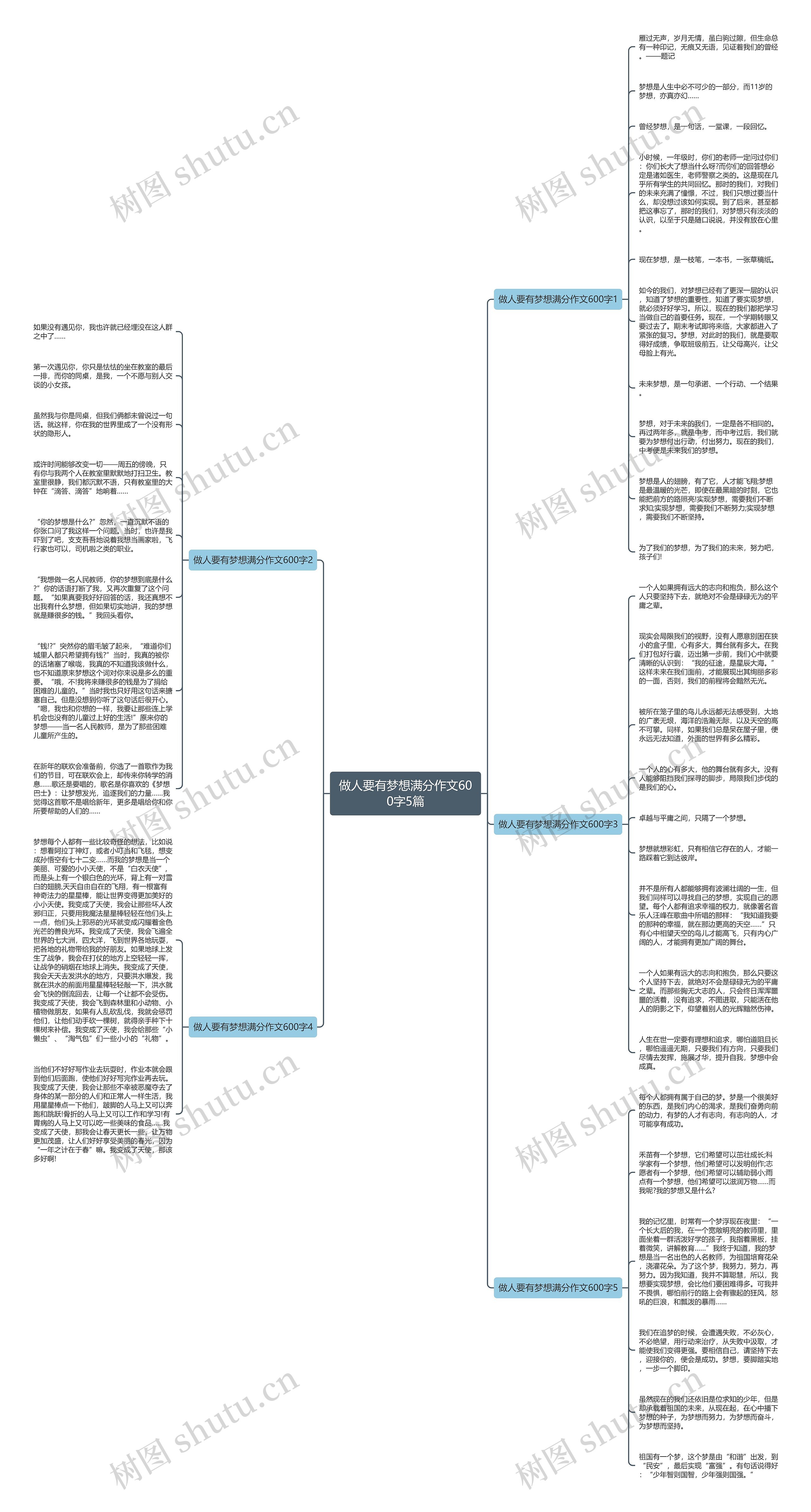做人要有梦想满分作文600字5篇思维导图