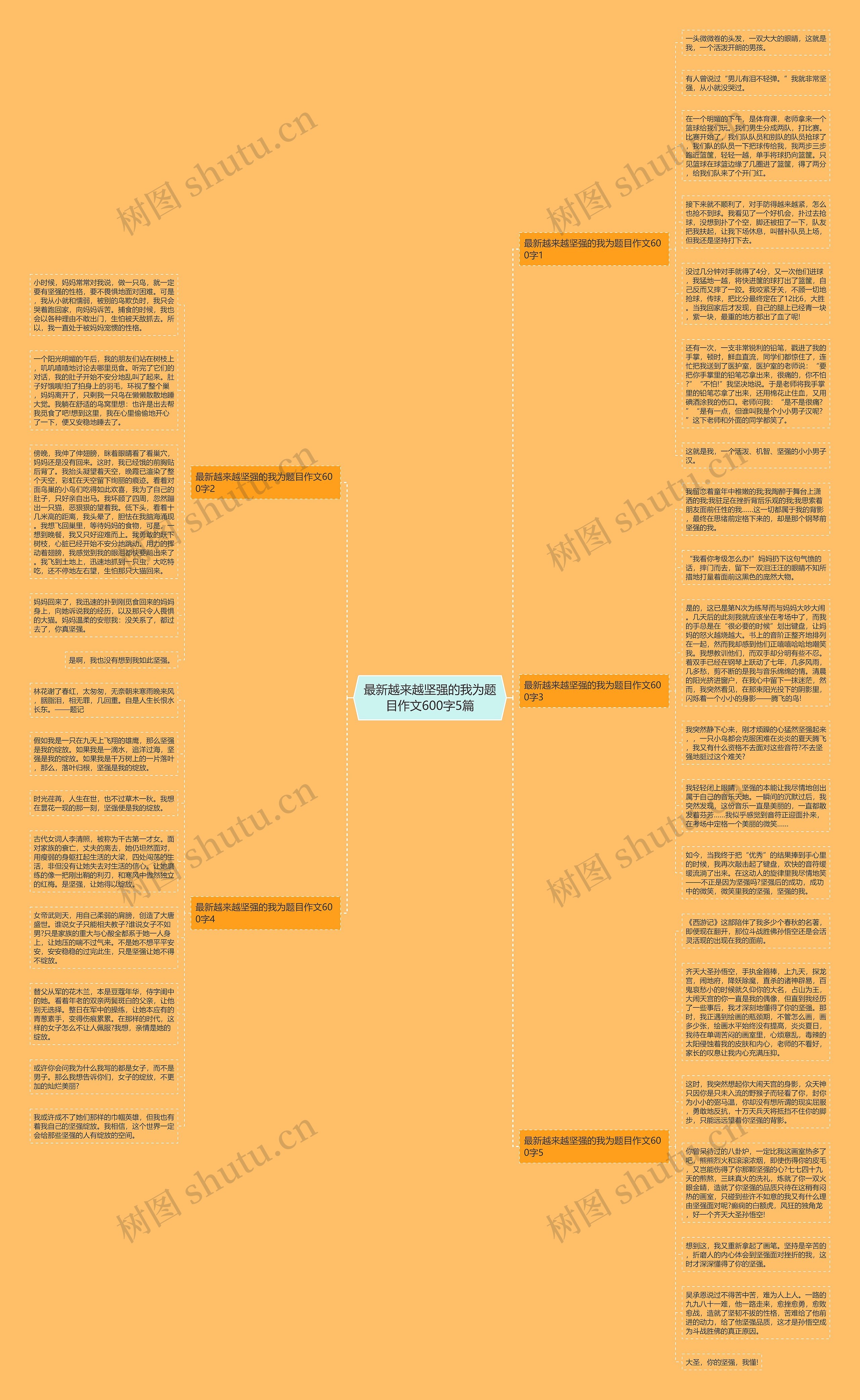 最新越来越坚强的我为题目作文600字5篇思维导图