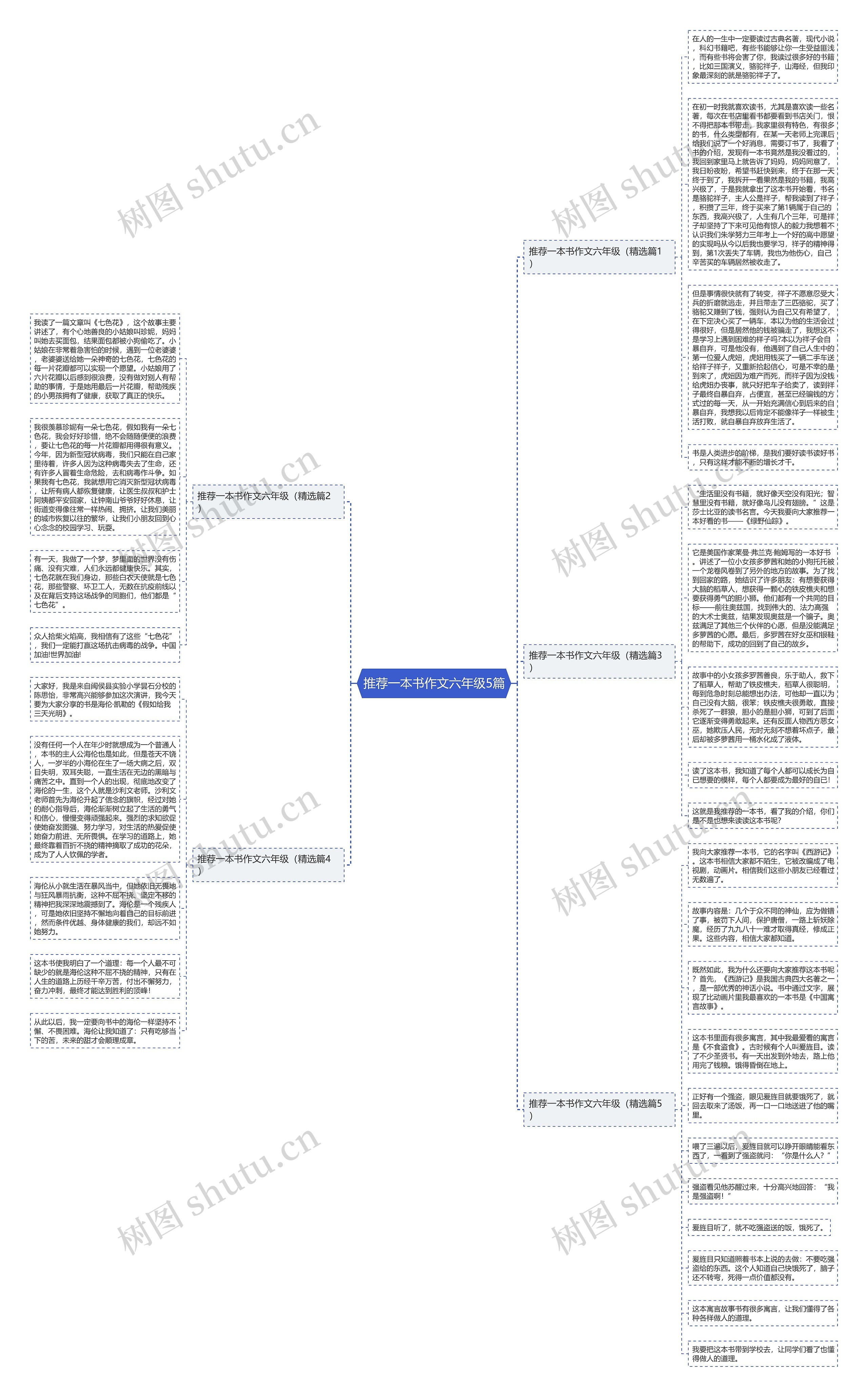 推荐一本书作文六年级5篇思维导图