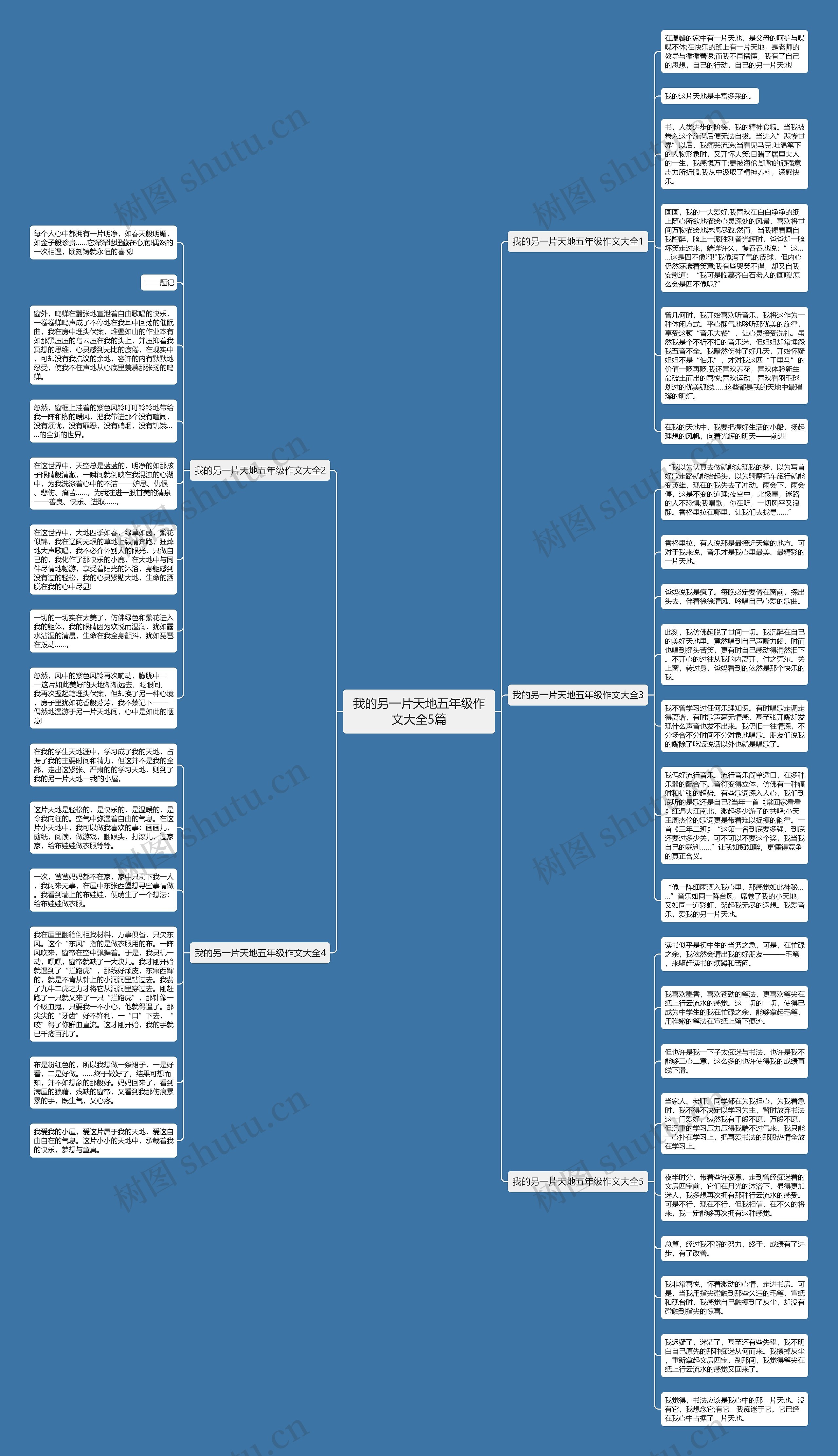 我的另一片天地五年级作文大全5篇思维导图