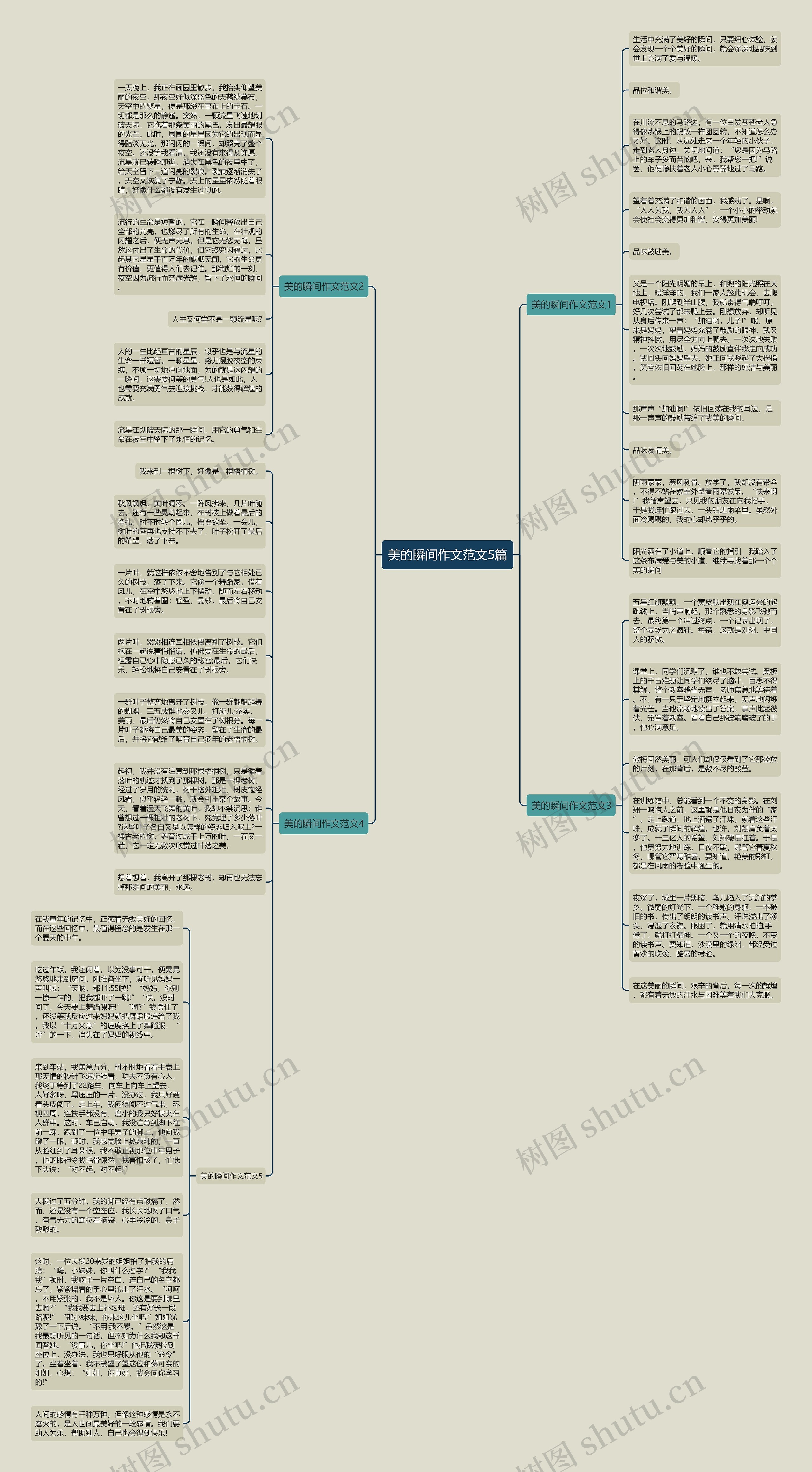 美的瞬间作文范文5篇思维导图