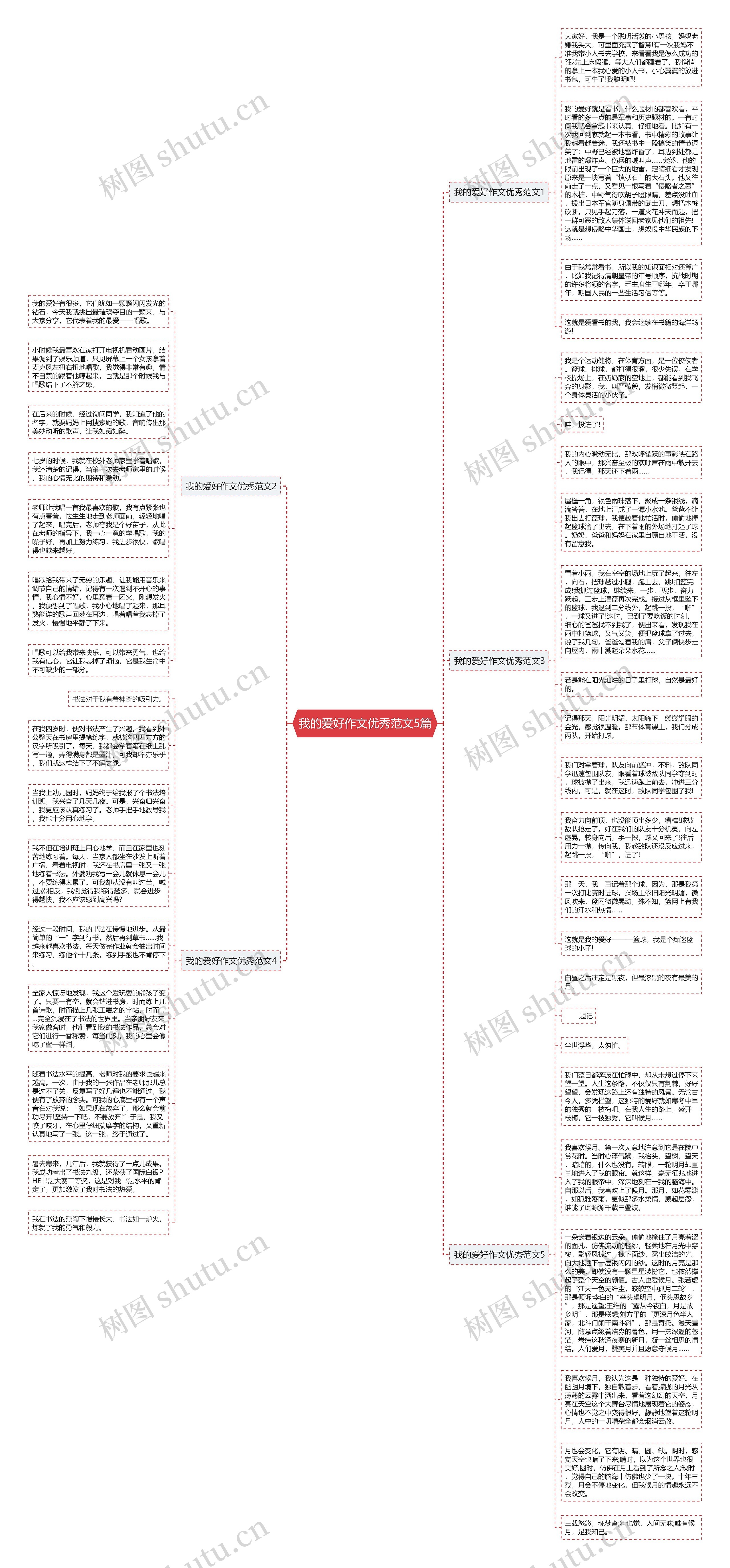 我的爱好作文优秀范文5篇思维导图