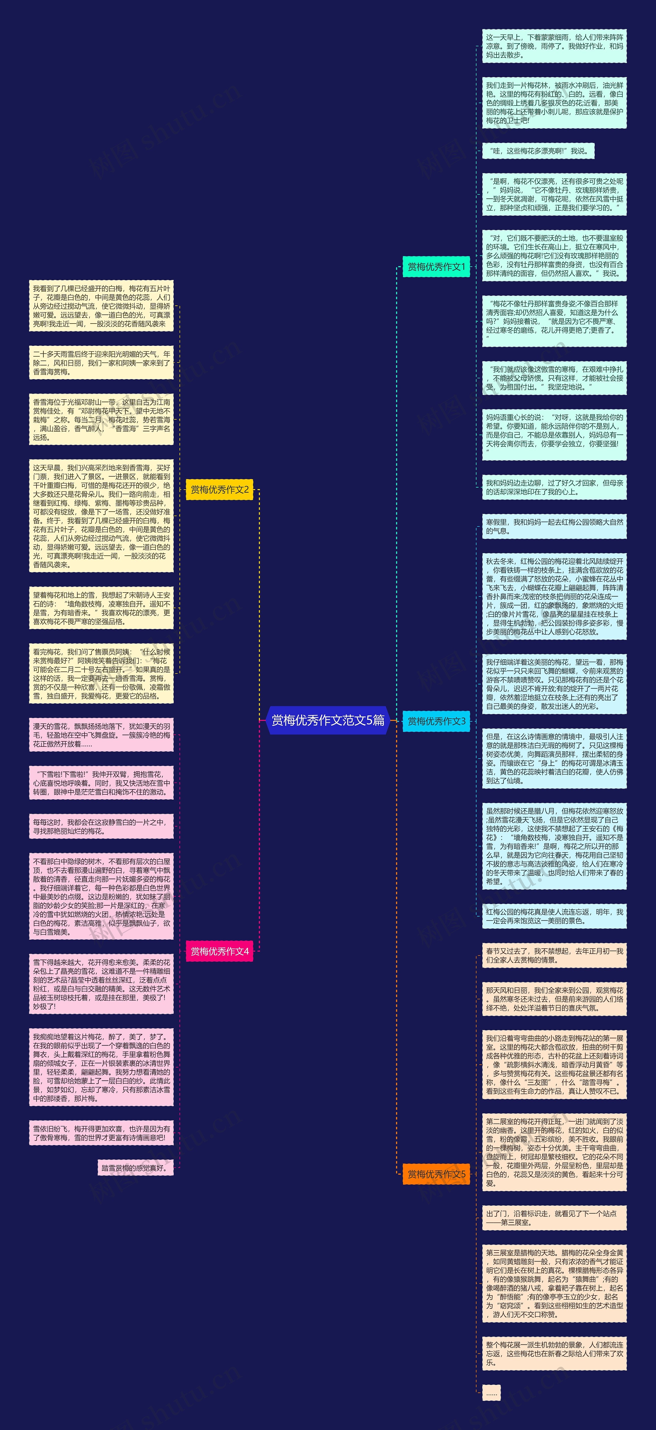 赏梅优秀作文范文5篇思维导图