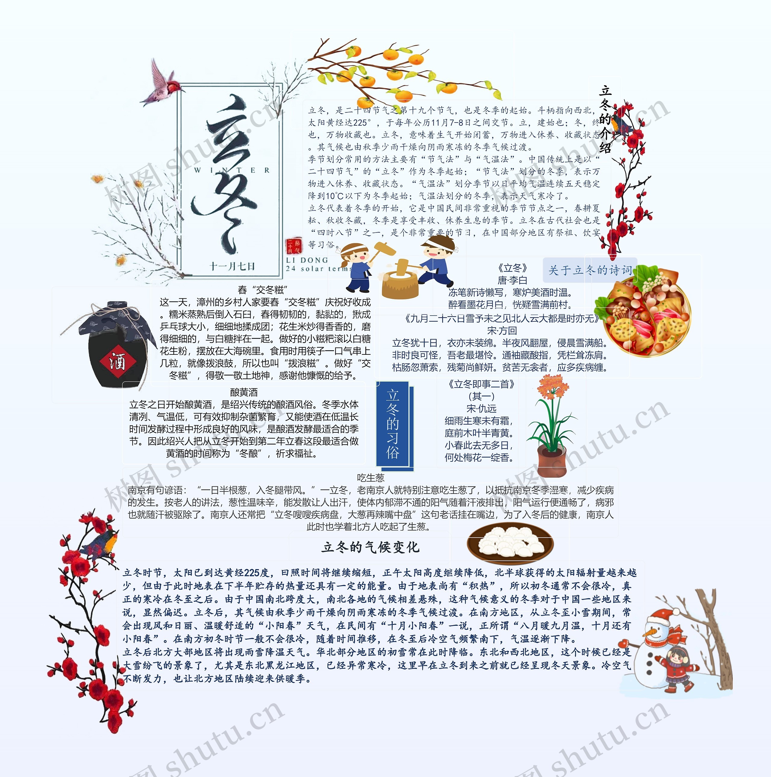 立冬手抄报