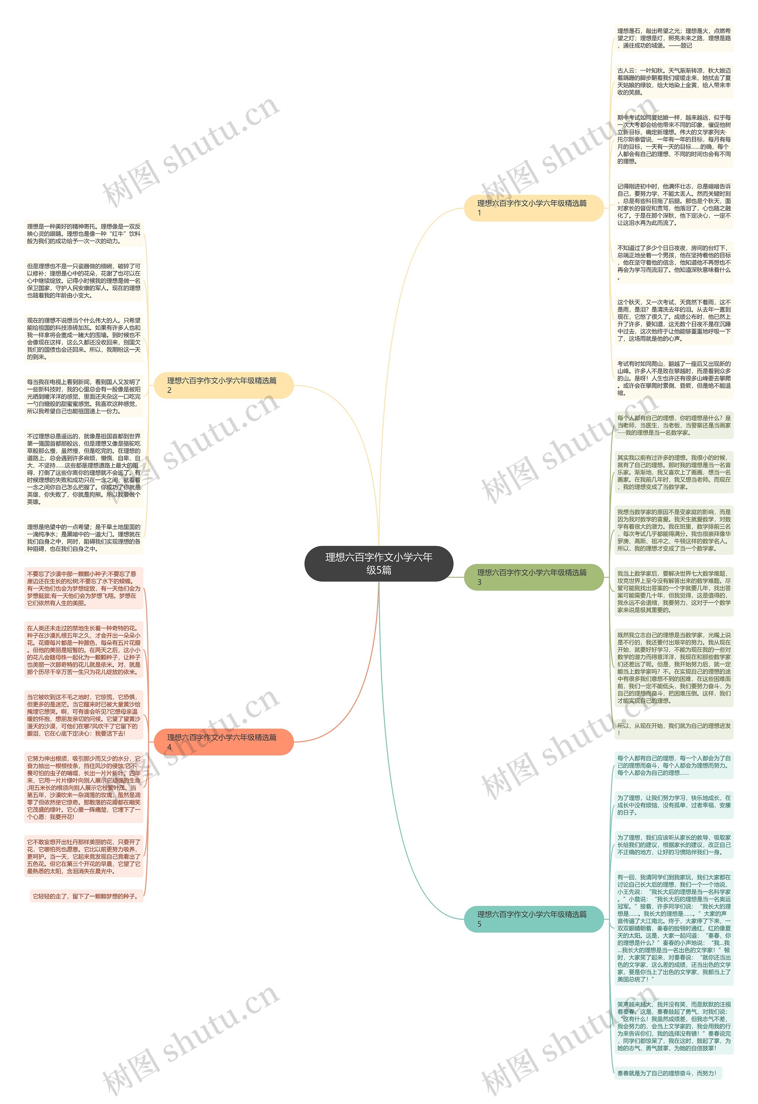 理想六百字作文小学六年级5篇思维导图