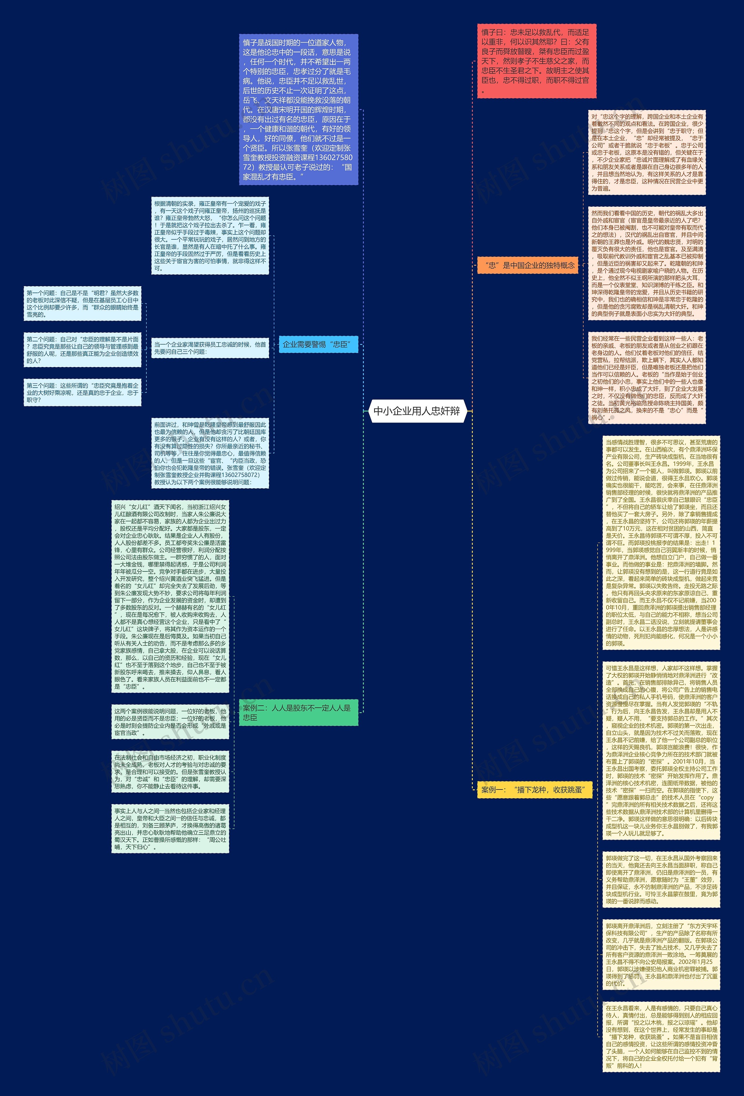 中小企业用人忠奸辩 思维导图