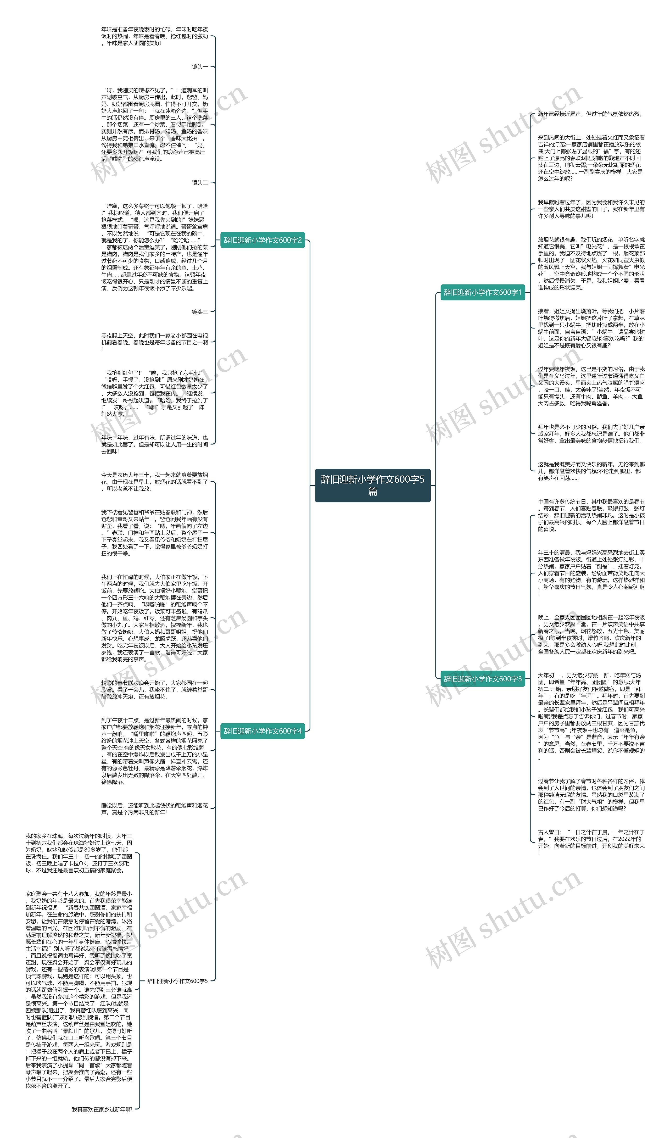 辞旧迎新小学作文600字5篇思维导图