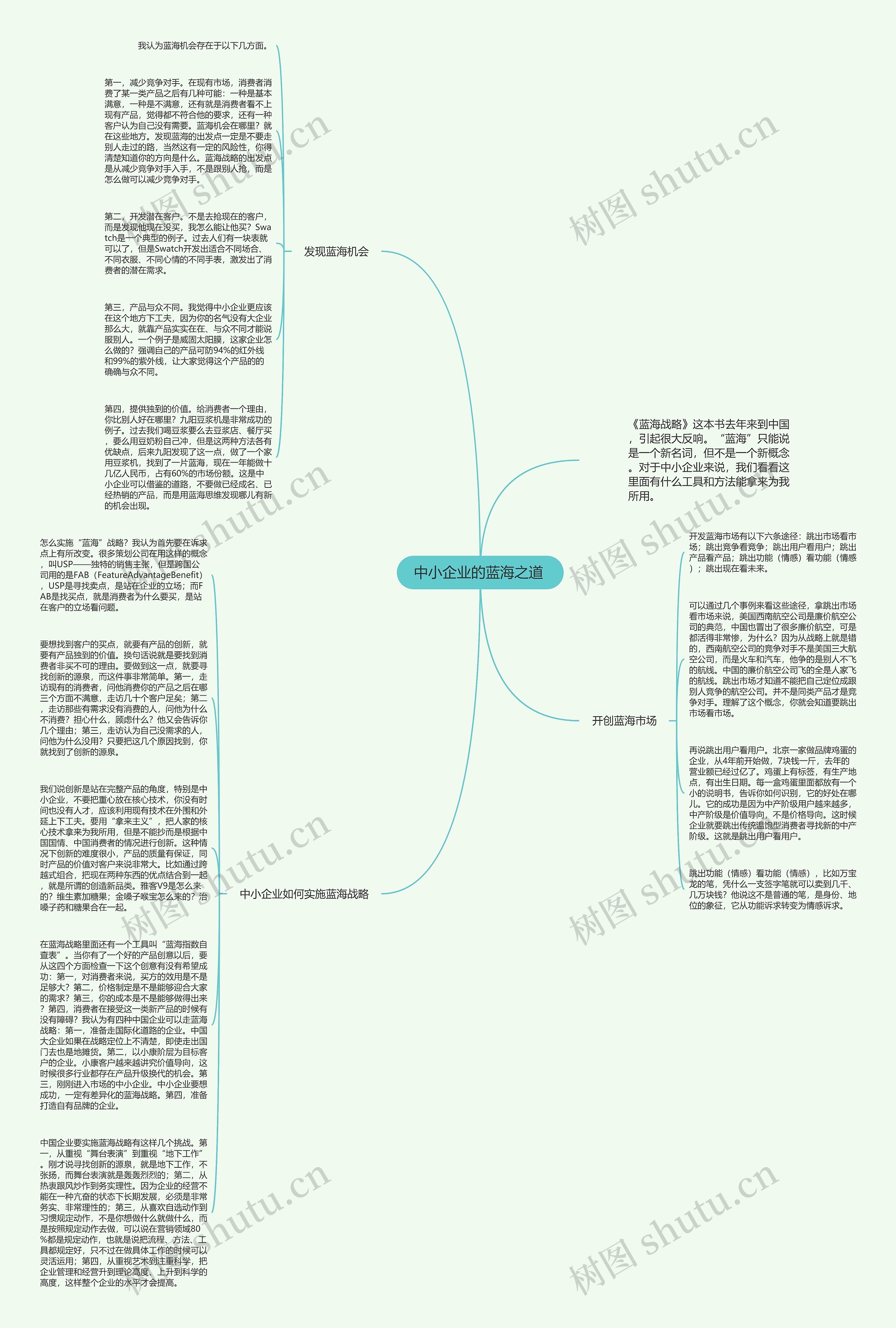 中小企业的蓝海之道 思维导图