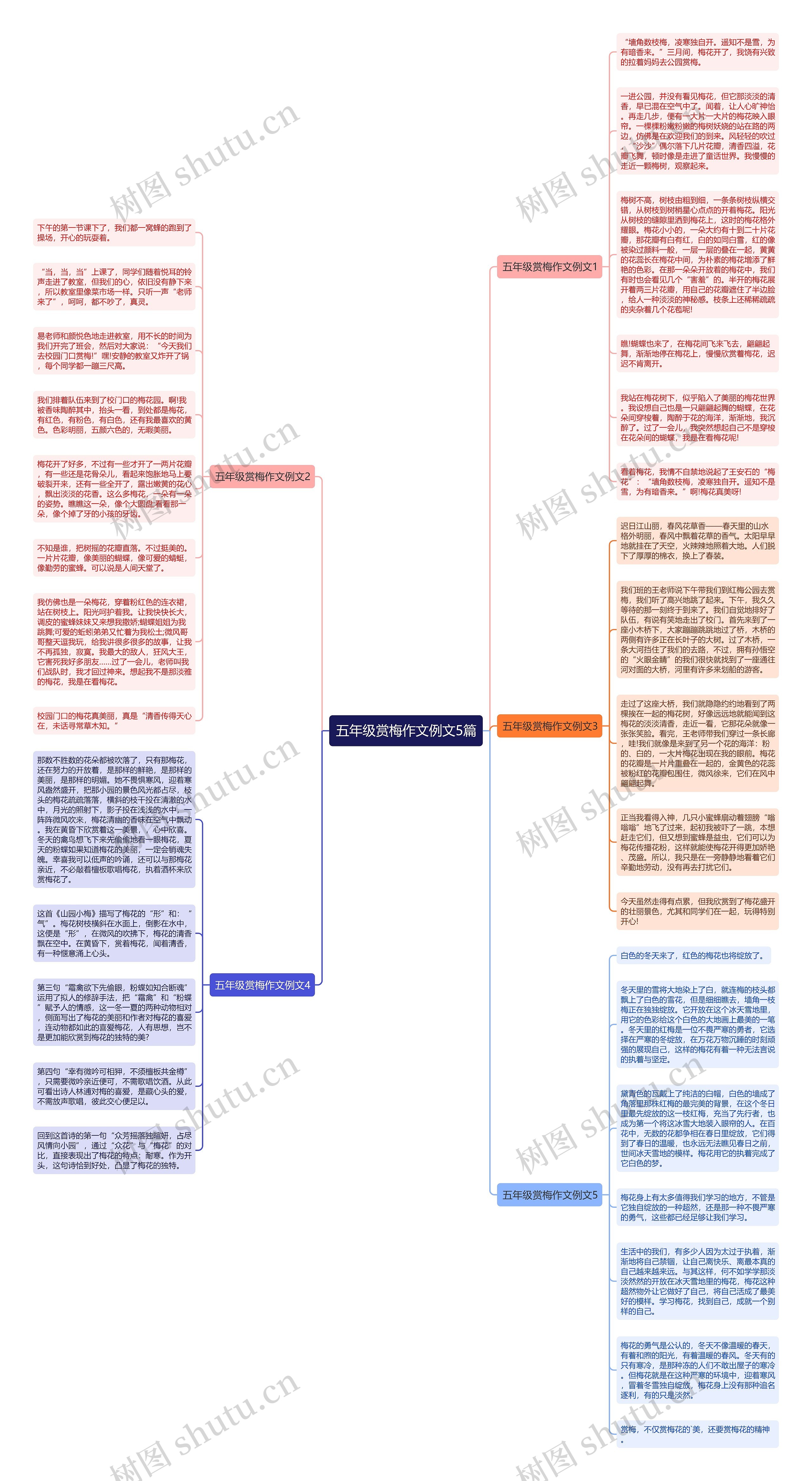 五年级赏梅作文例文5篇思维导图