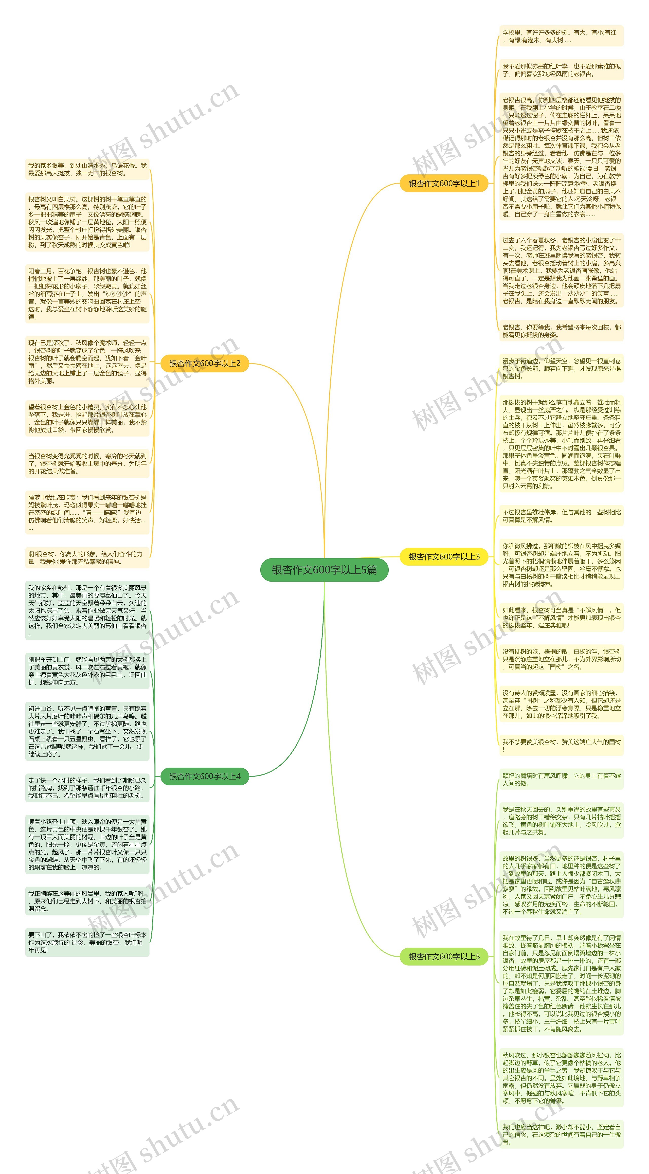银杏作文600字以上5篇思维导图