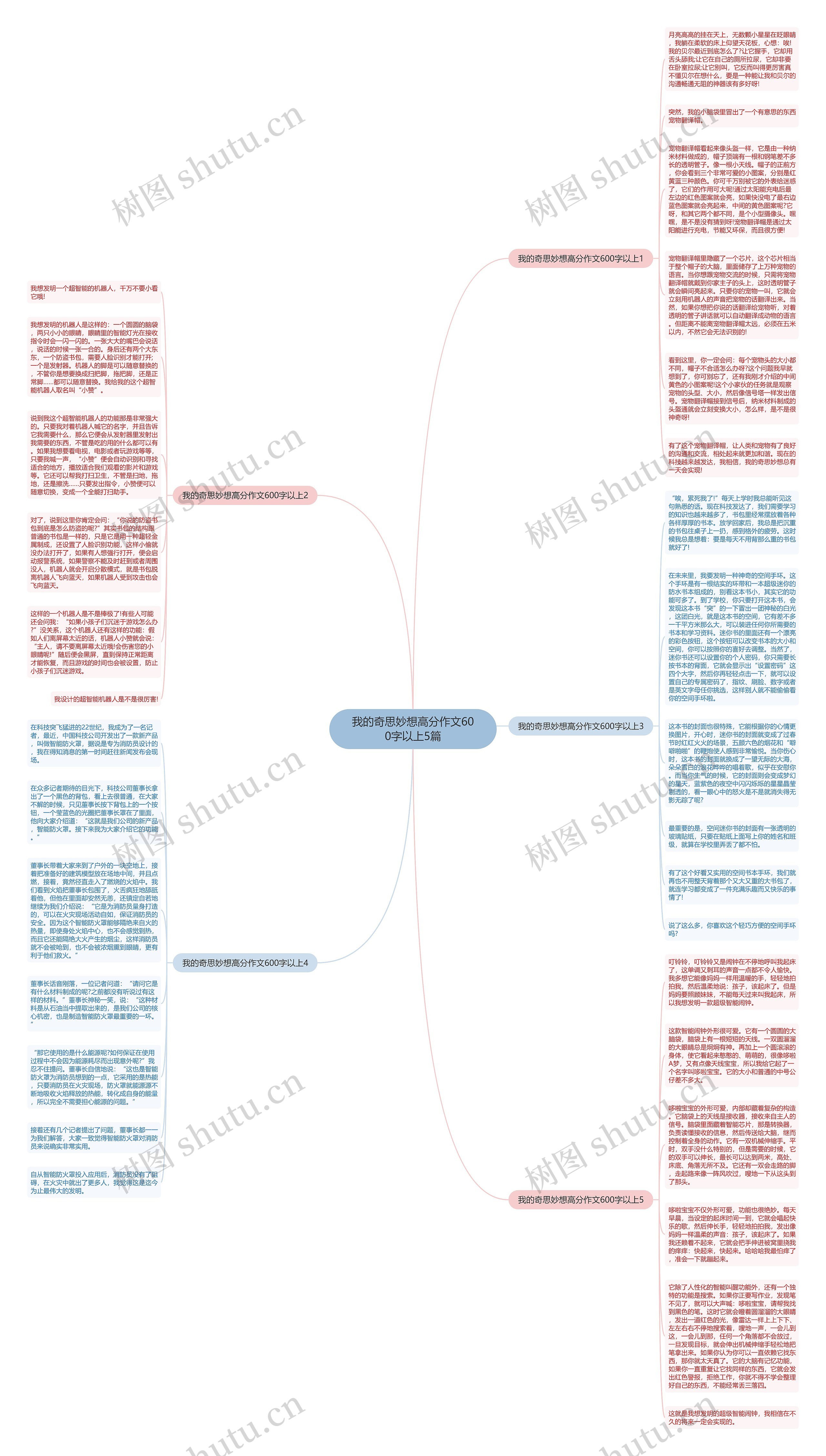 我的奇思妙想高分作文600字以上5篇思维导图