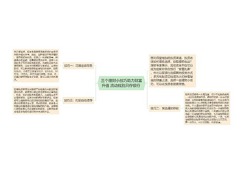 三个理财小技巧助力财富升值 流动钱别只存银行 