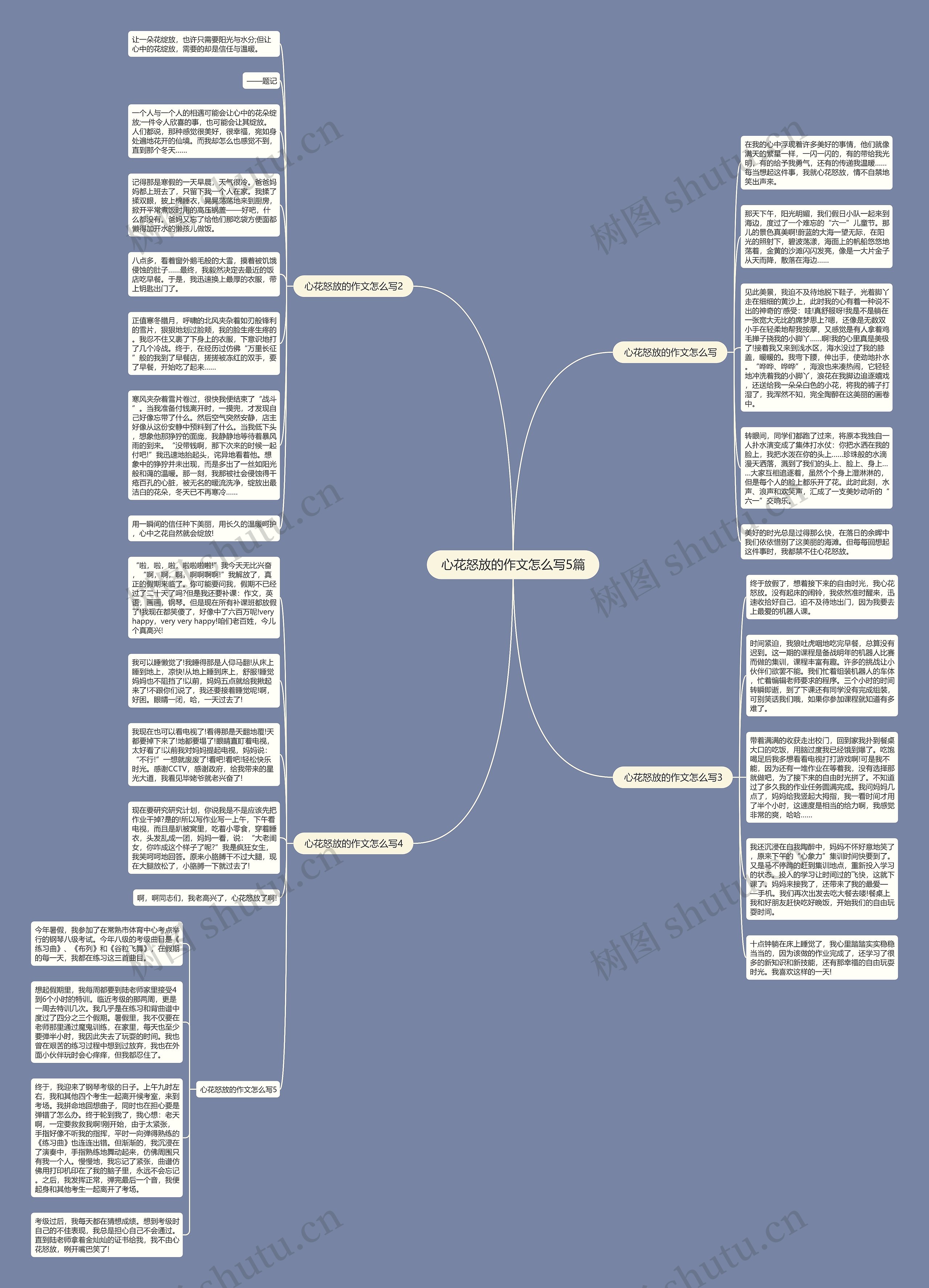 心花怒放的作文怎么写5篇思维导图