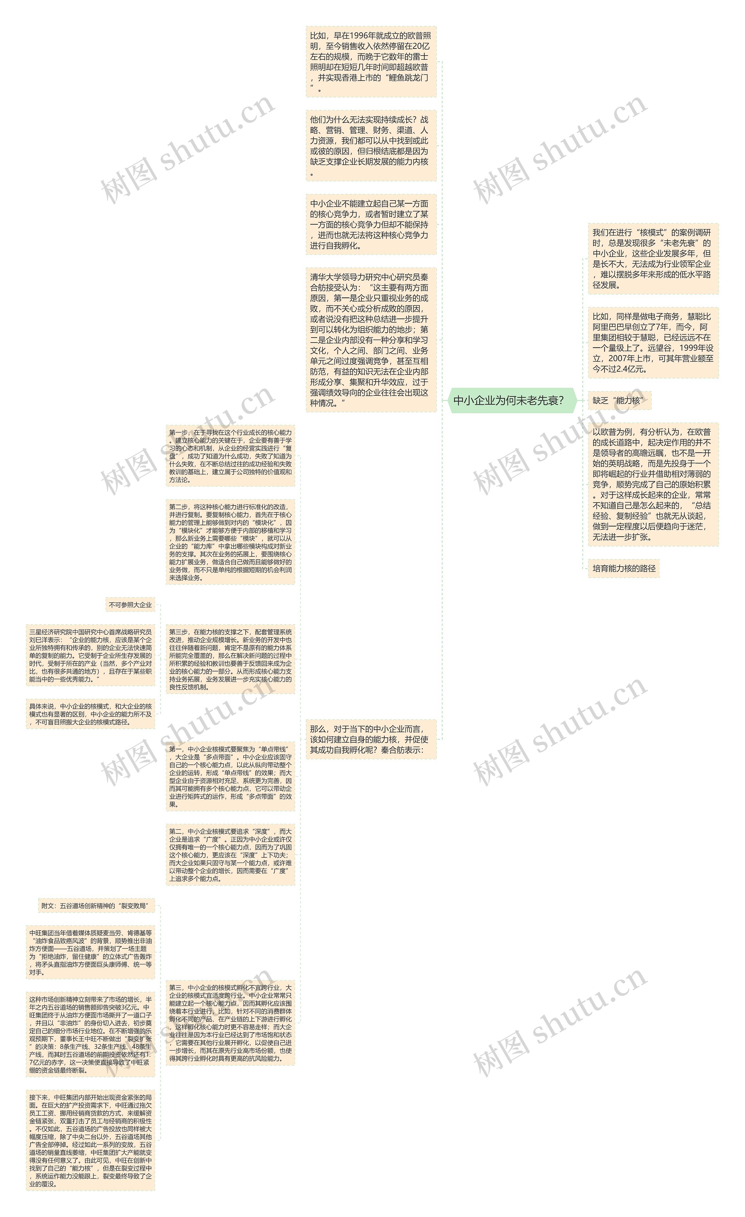 中小企业为何未老先衰？ 思维导图