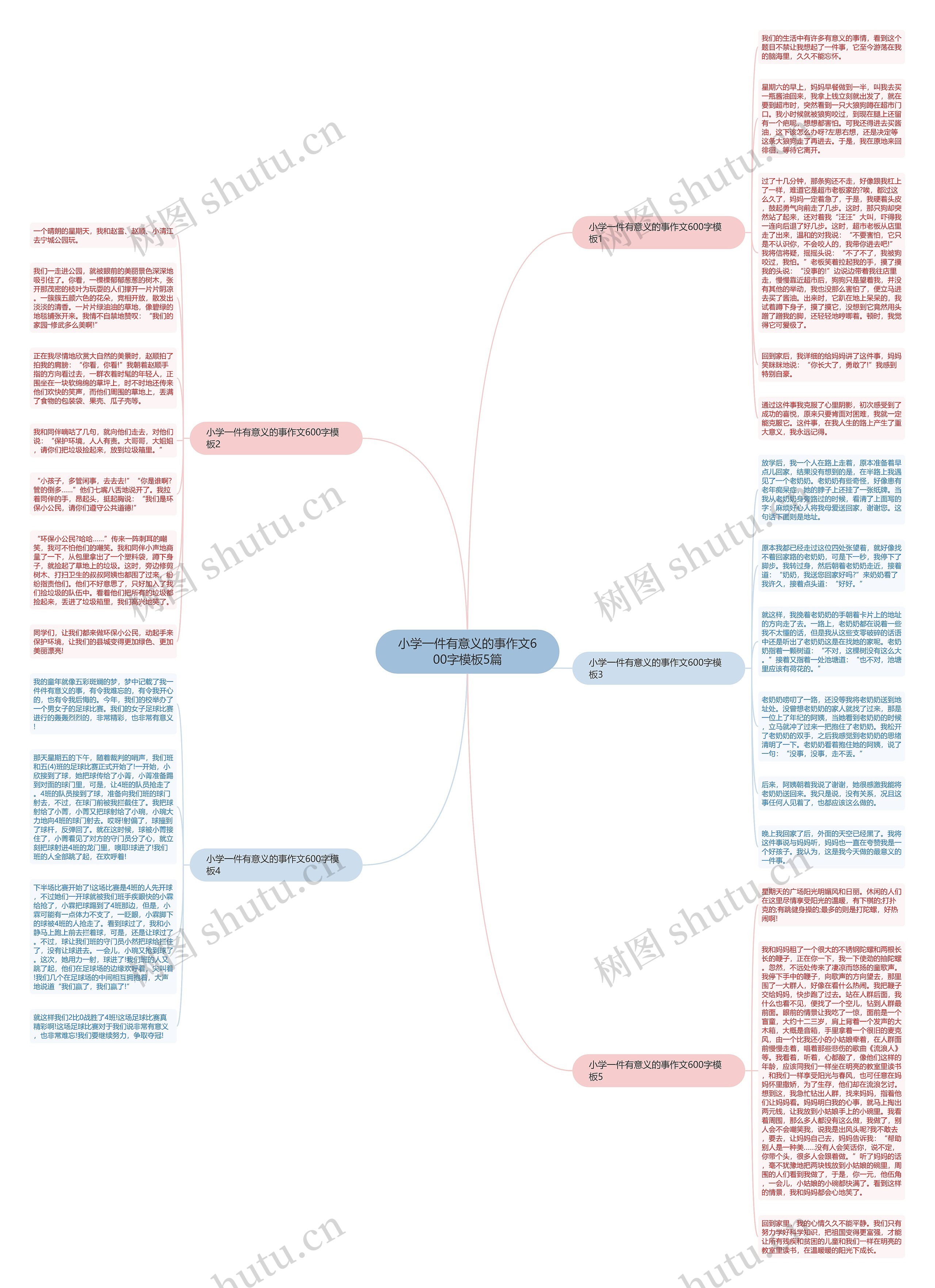 小学一件有意义的事作文600字5篇思维导图