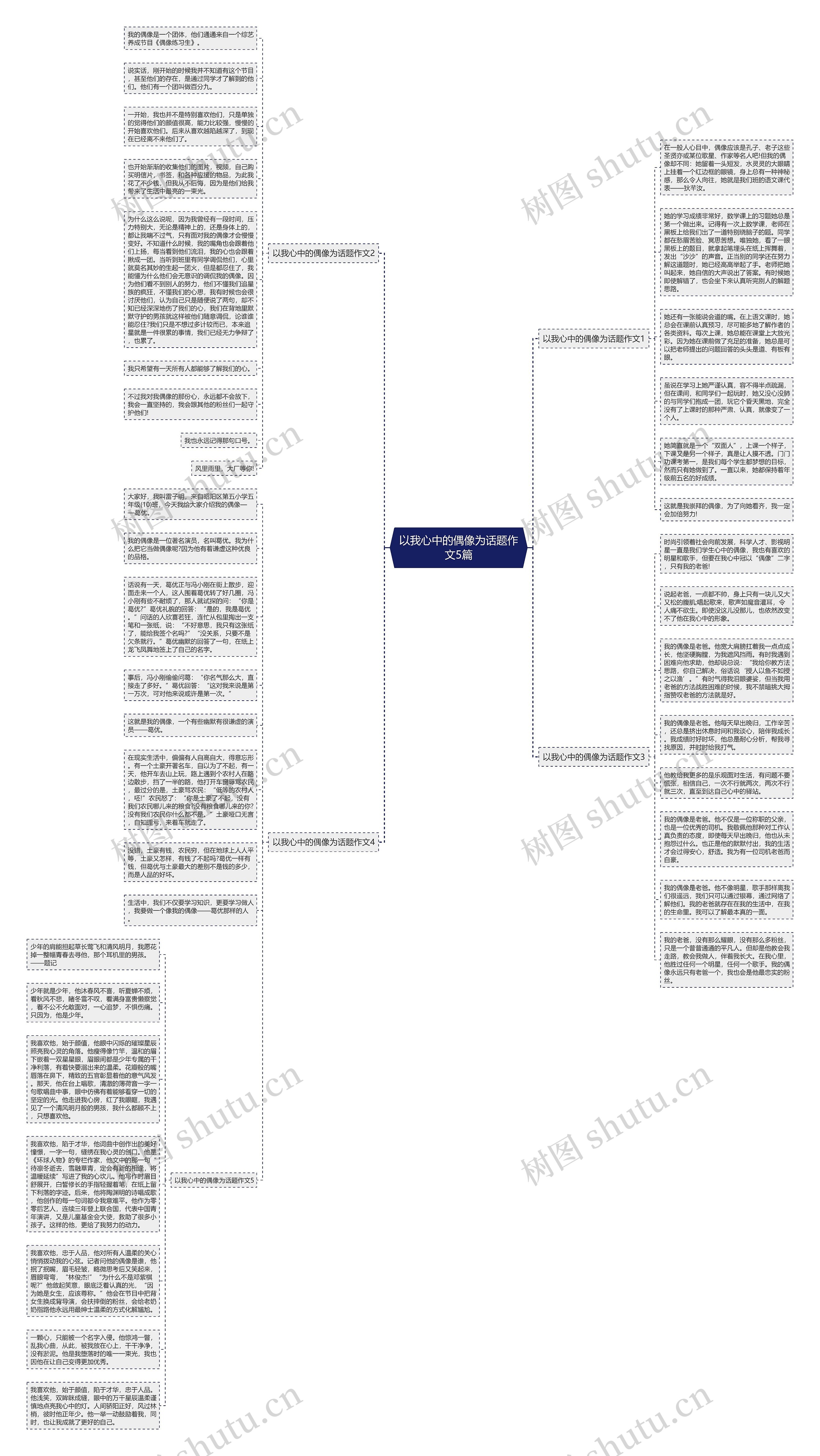 以我心中的偶像为话题作文5篇思维导图