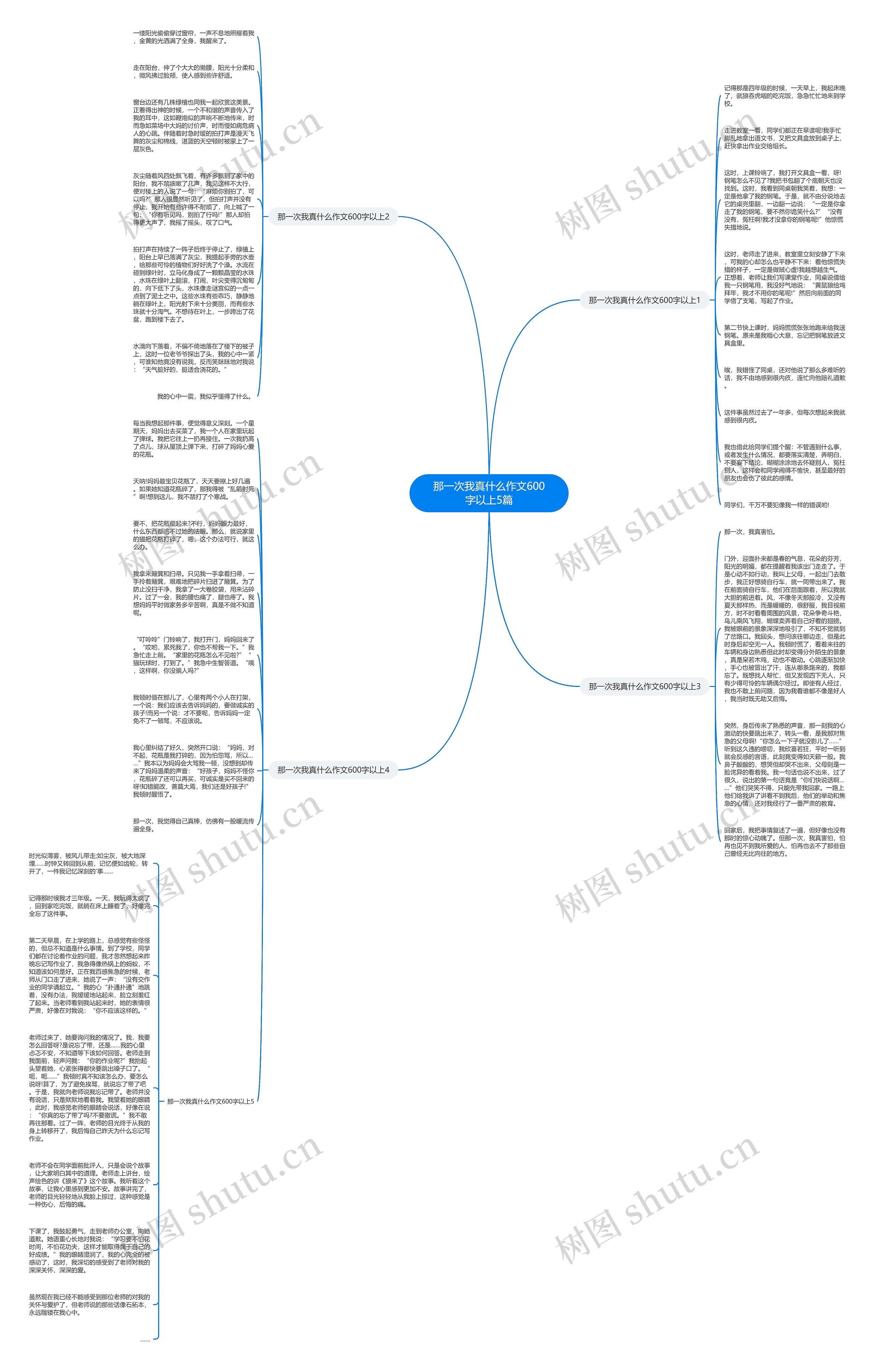 那一次我真什么作文600字以上5篇思维导图