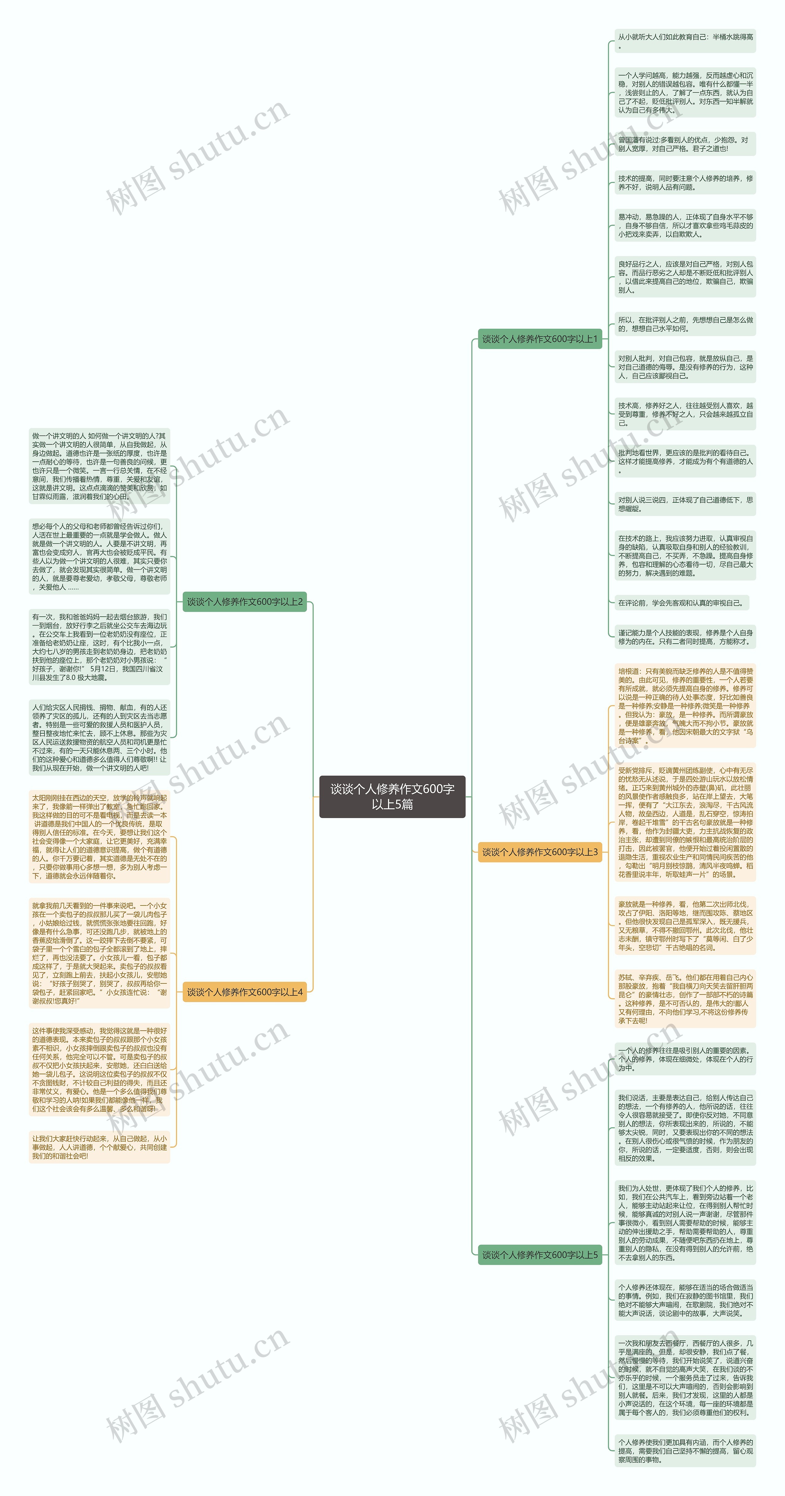 谈谈个人修养作文600字以上5篇思维导图