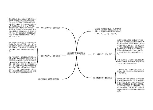 投资致富4字要诀 