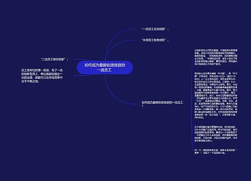 如何成为最能创造效益的一流员工 