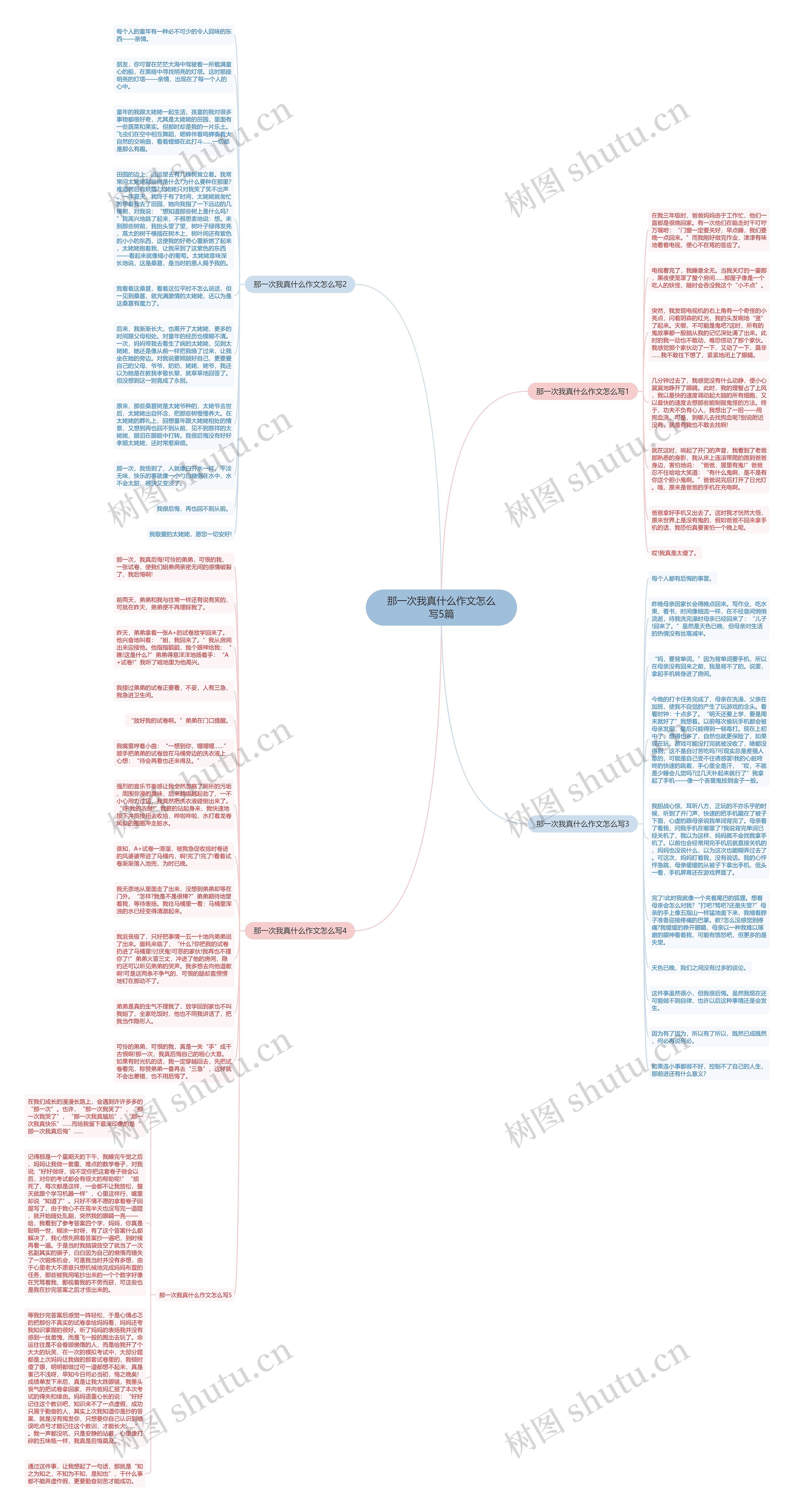 那一次我真什么作文怎么写5篇思维导图