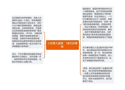 小故事大道理：1美元的募捐 