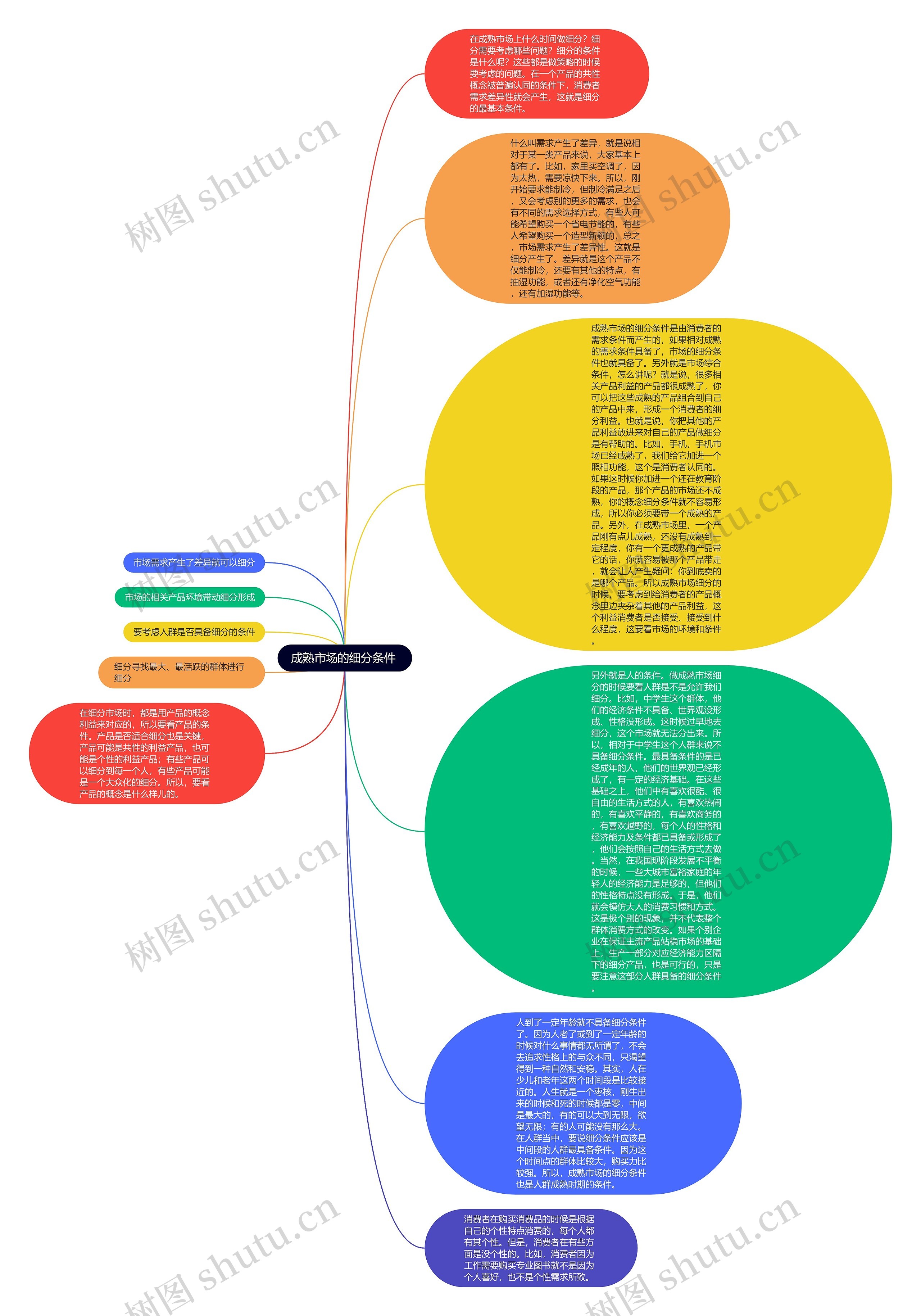 成熟市场的细分条件 思维导图