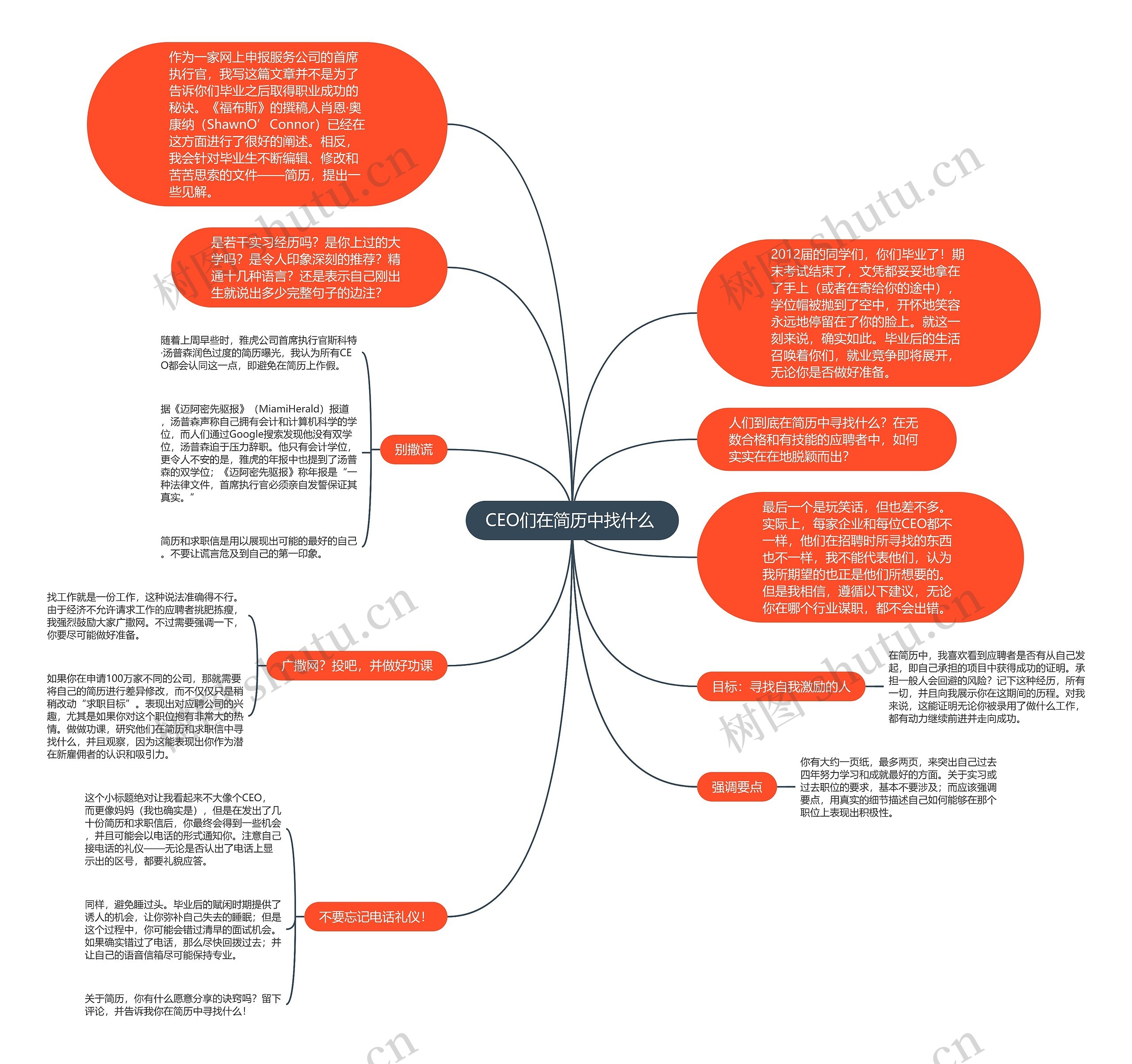 CEO们在简历中找什么 思维导图