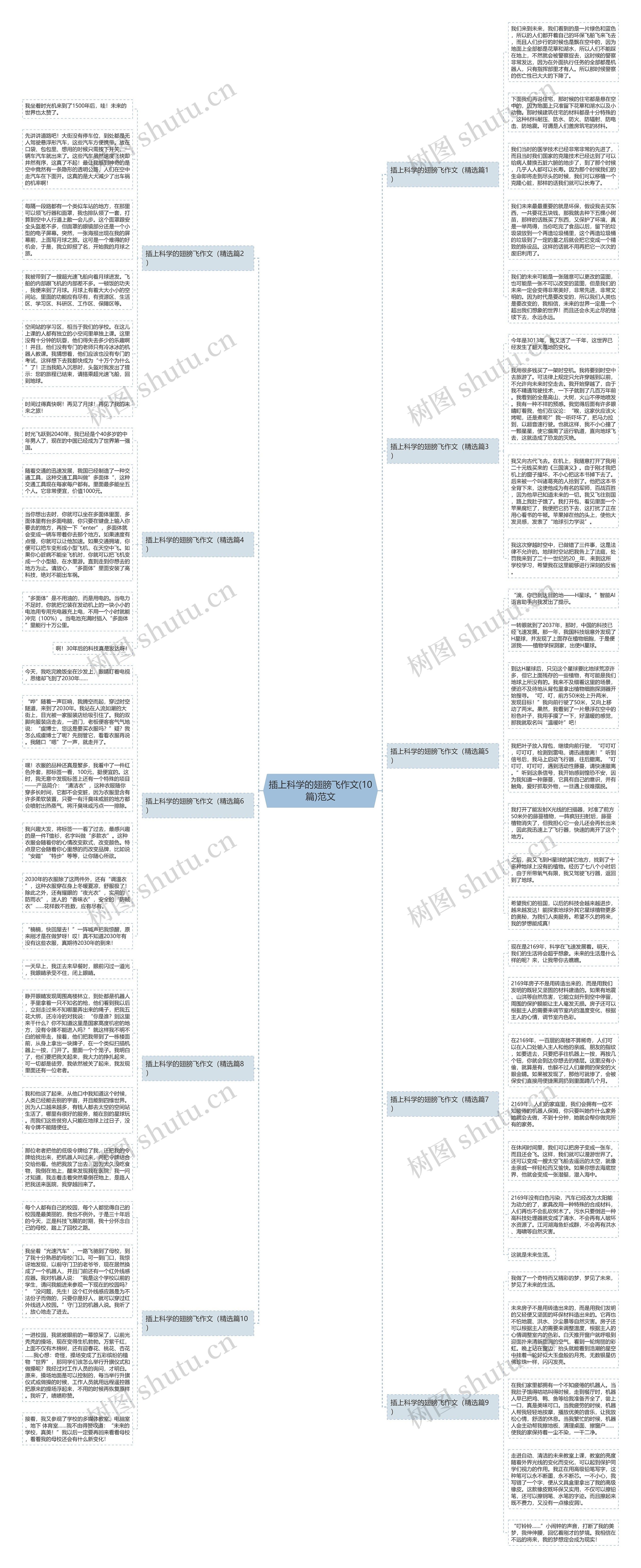 插上科学的翅膀飞作文(10篇)范文思维导图