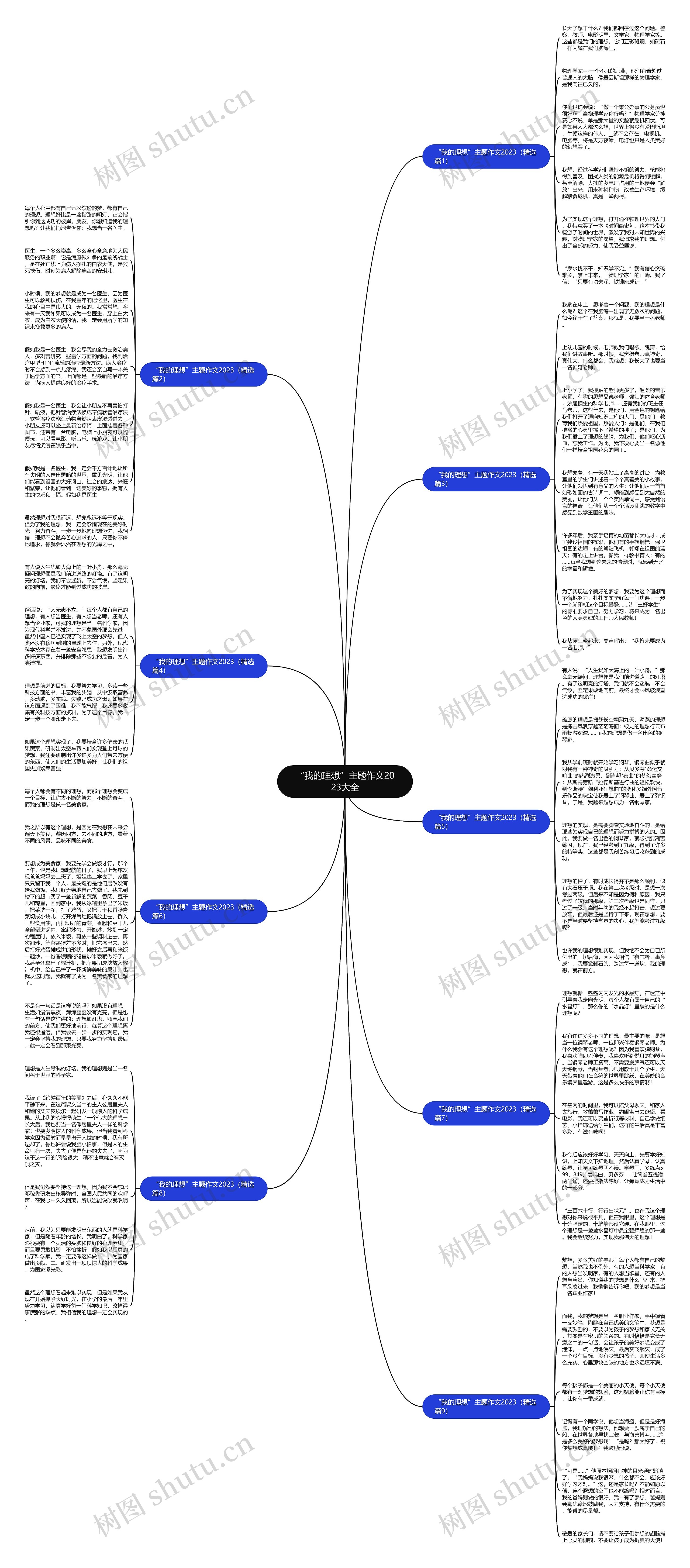 “我的理想”主题作文2023大全思维导图