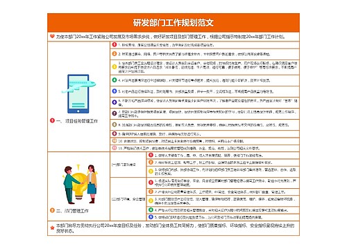 研发部门工作规划范文