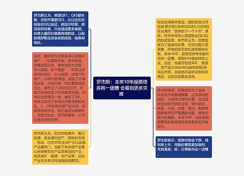 罗杰斯：未来10年股票债券将一团糟 会看到更多灾难 