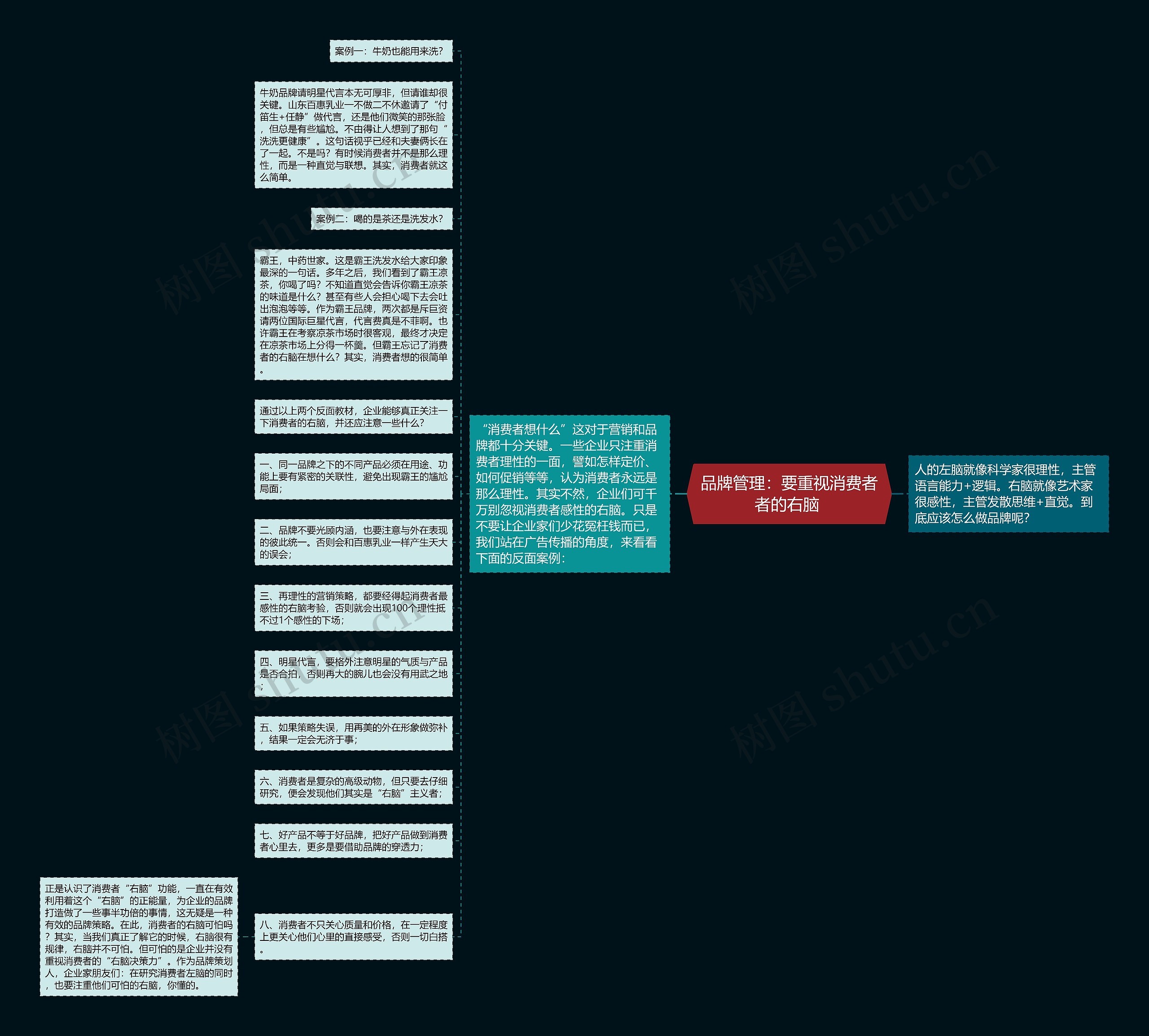 品牌管理：要重视消费者者的右脑 思维导图