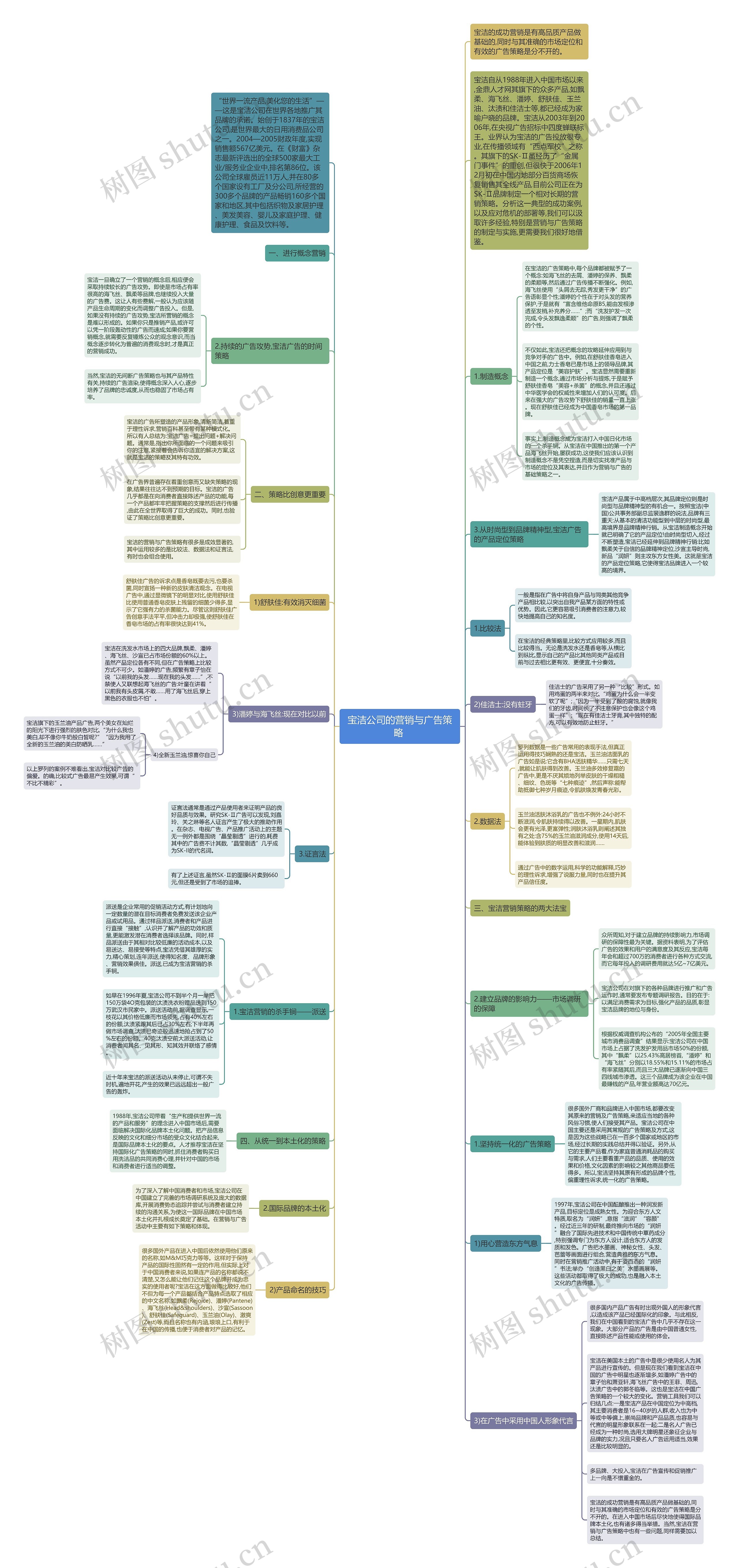宝洁公司的营销与广告策略 思维导图